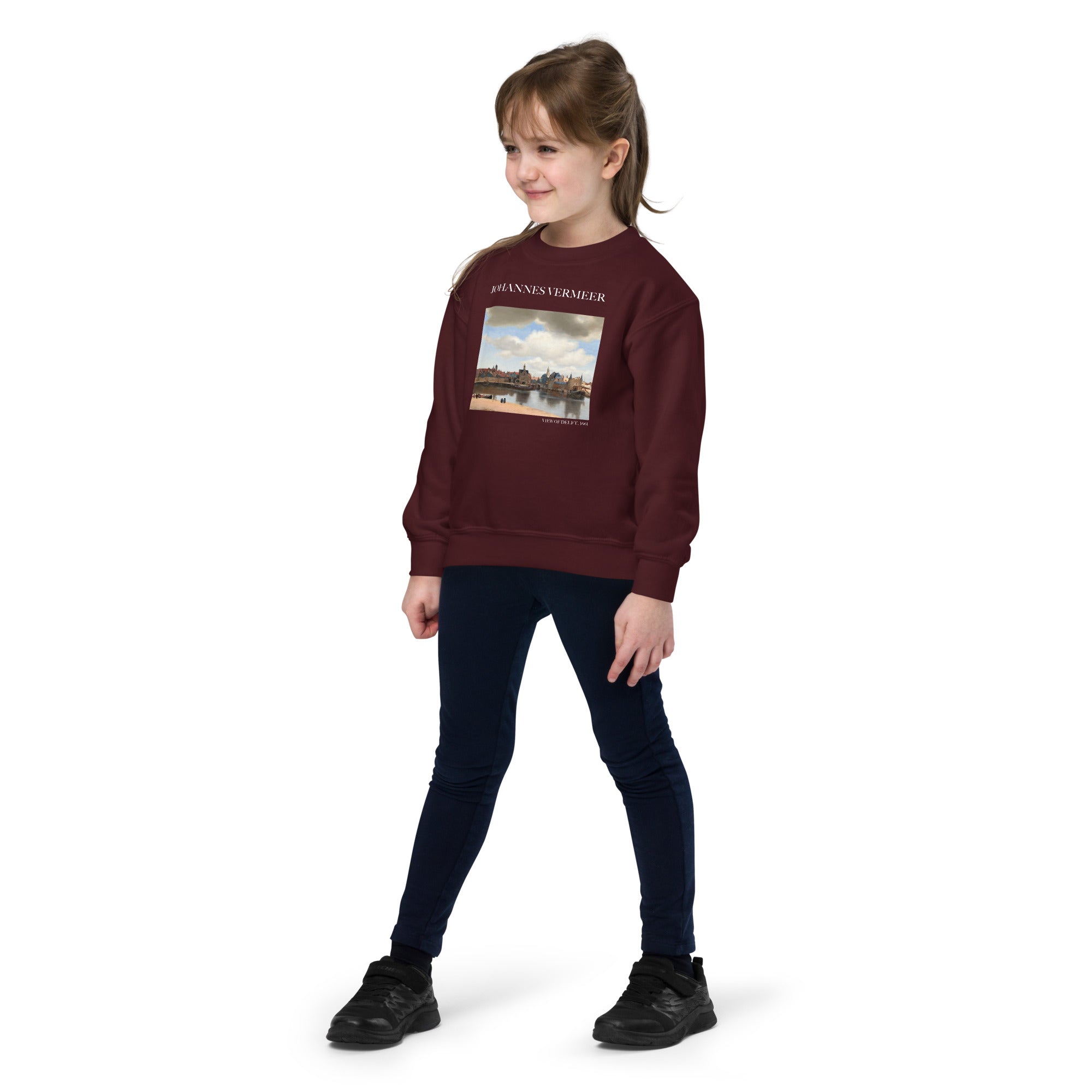 Johannes Vermeer 'View of Delft' Famous Painting Crewneck Sweatshirt | Premium Youth Art Sweatshirt