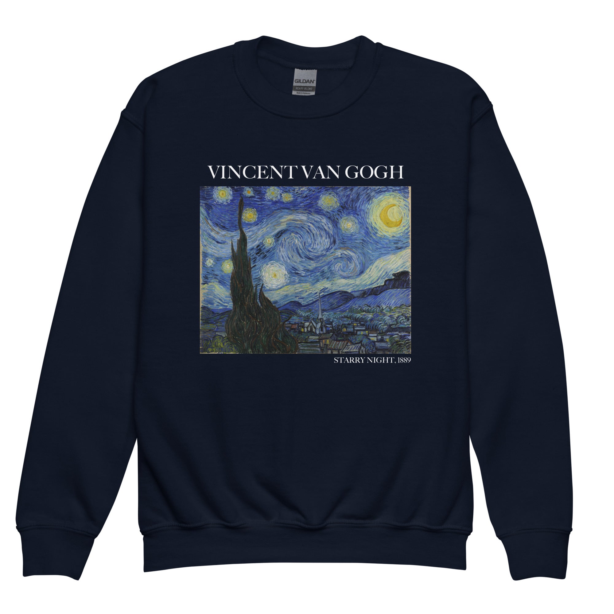 Rundhals-Sweatshirt „Sternennacht“ von Vincent van Gogh, berühmtes Gemälde, Premium-Kunst-Sweatshirt für Jugendliche