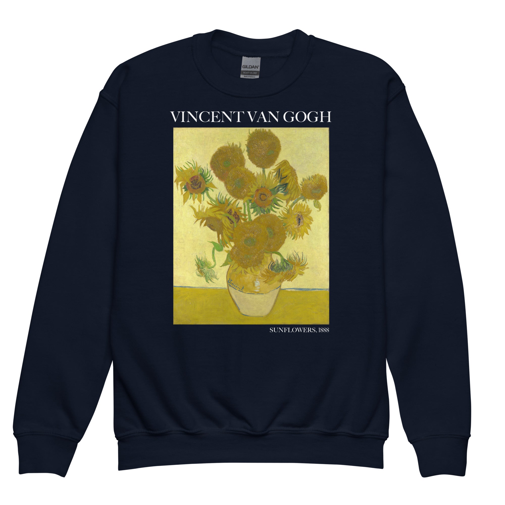 Vincent van Gogh 'Sunflowers' Famous Painting Crewneck Sweatshirt | Premium Youth Art Sweatshirt