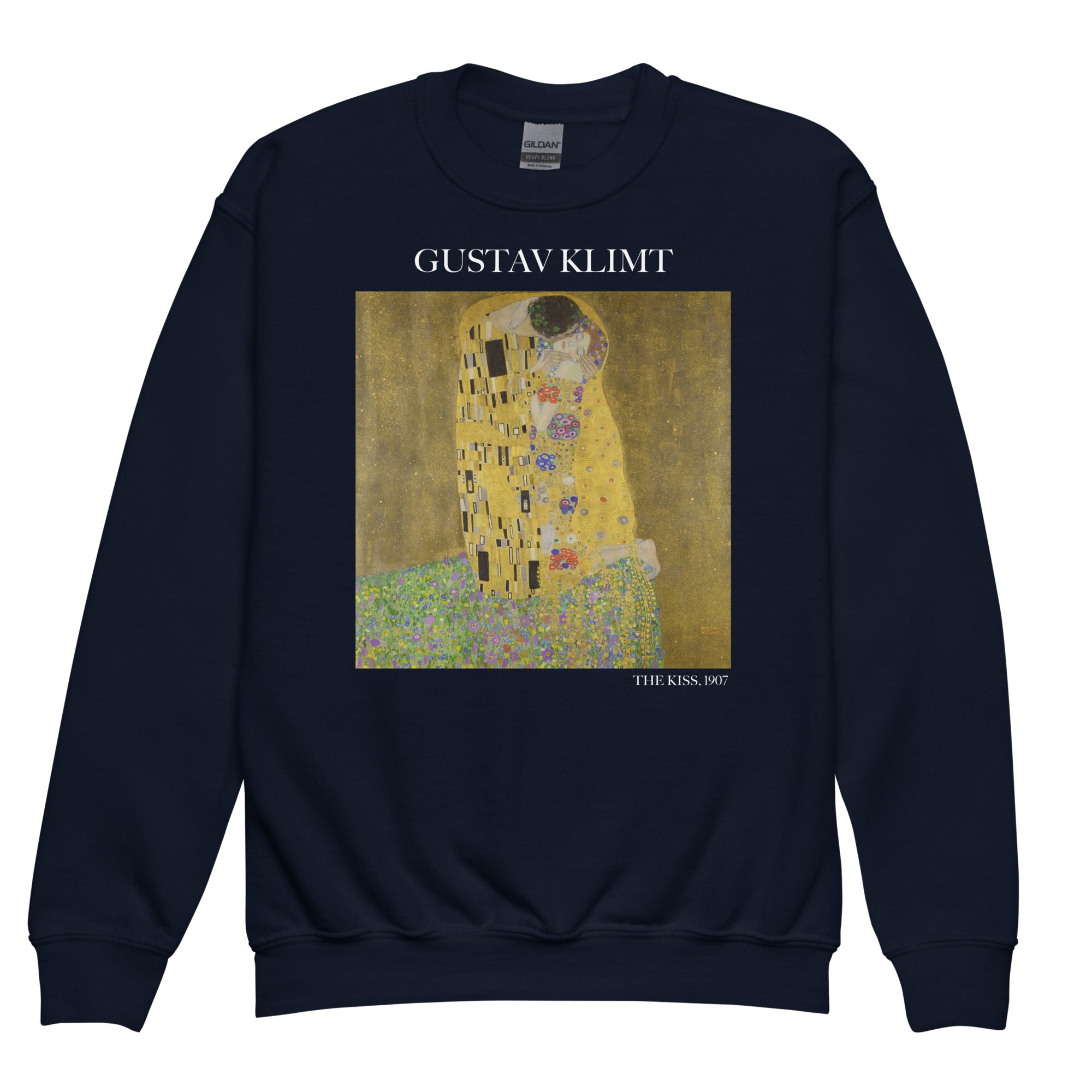 Gustav Klimt „Der Kuss“ – berühmtes Gemälde – Rundhals-Sweatshirt – Premium-Kunst-Sweatshirt für Jugendliche