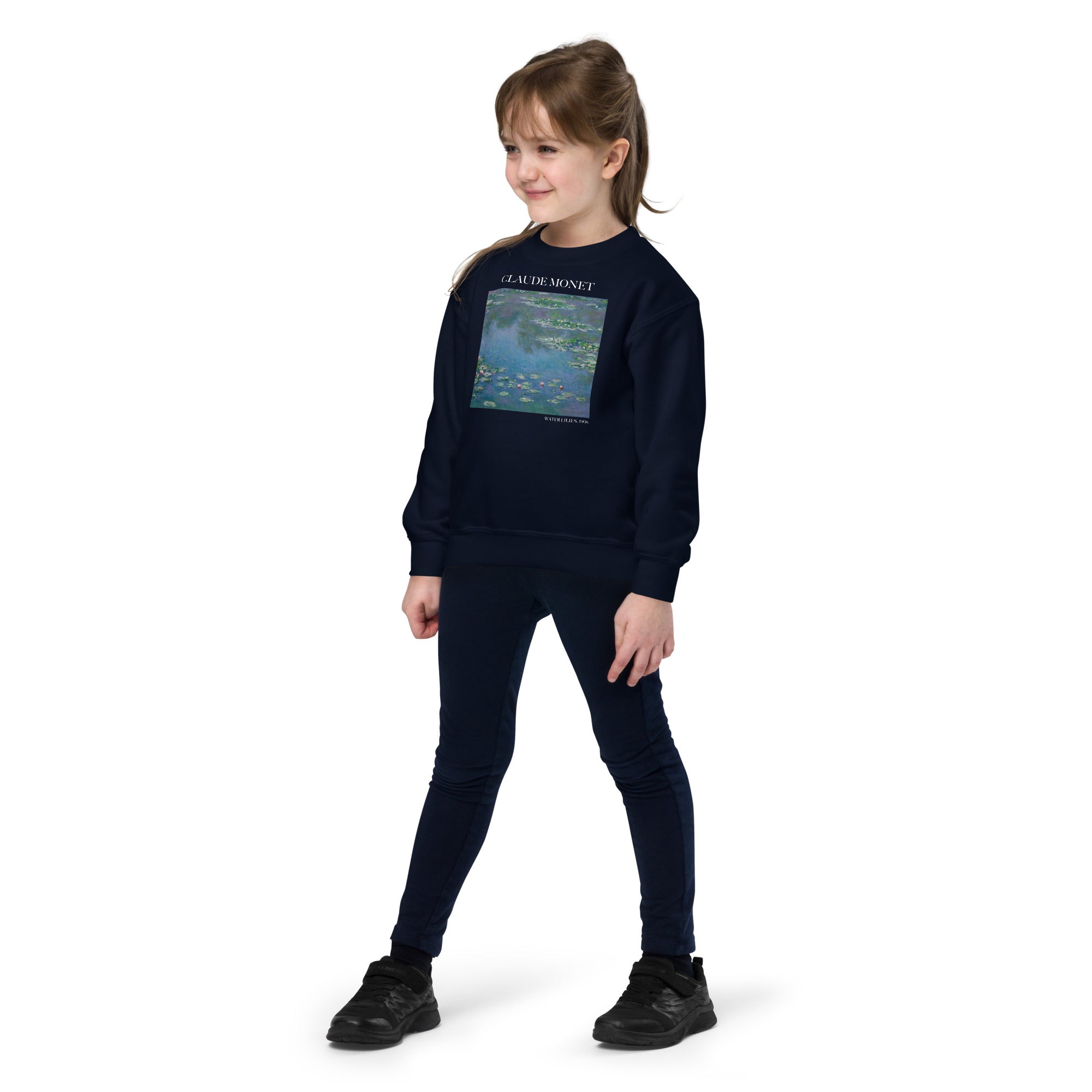 Claude Monet 'Water Lilies' Famous Painting Crewneck Sweatshirt | Premium Youth Art Sweatshirt