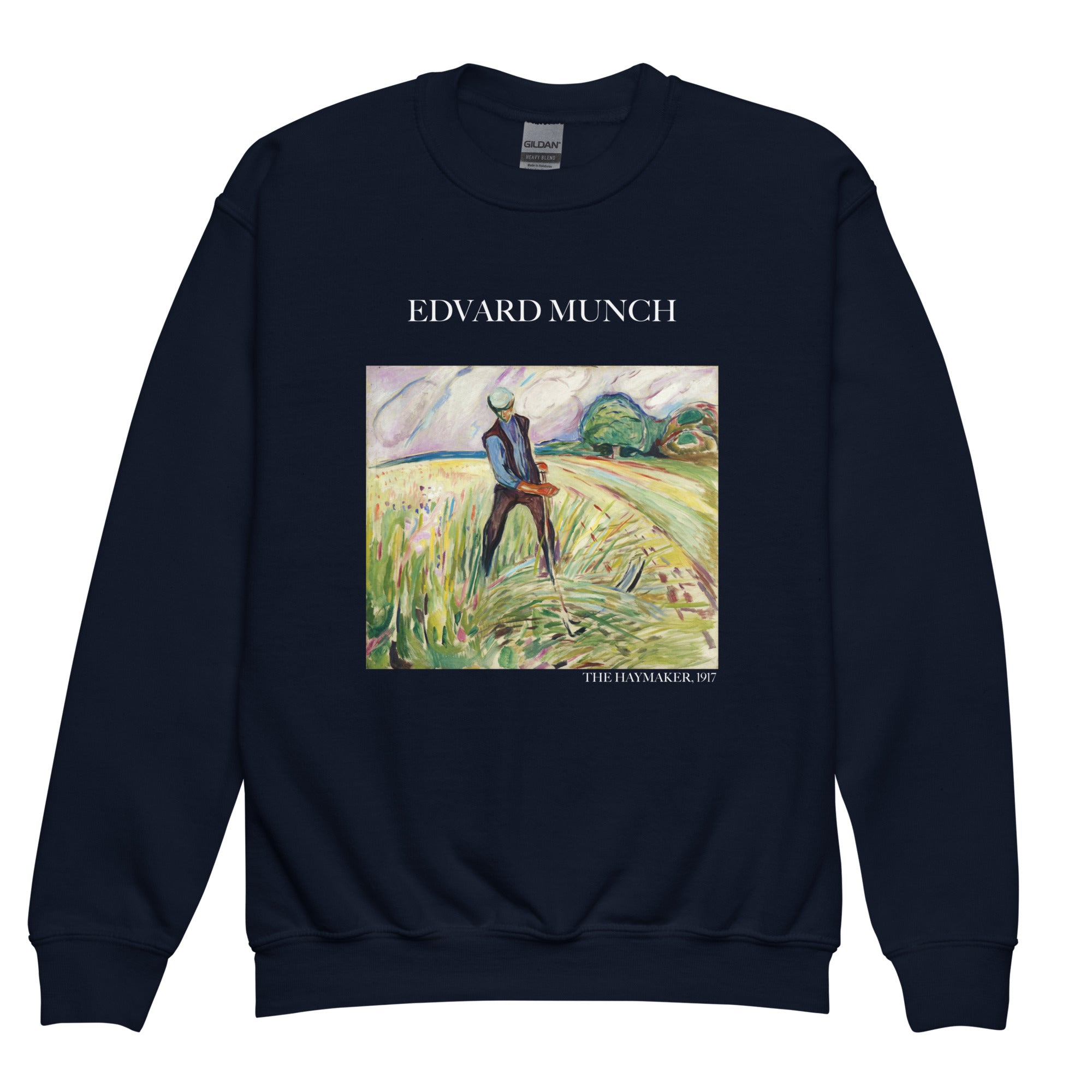 Edvard Munch 'The Haymaker' Famous Painting Crewneck Sweatshirt | Premium Youth Art Sweatshirt