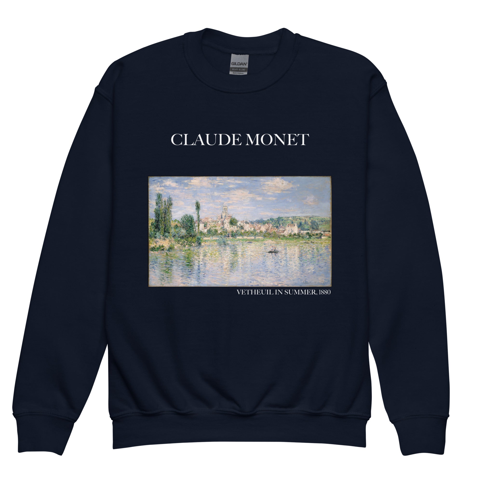 Claude Monet 'Vetheuil in Summer' Famous Painting Crewneck Sweatshirt | Premium Youth Art Sweatshirt