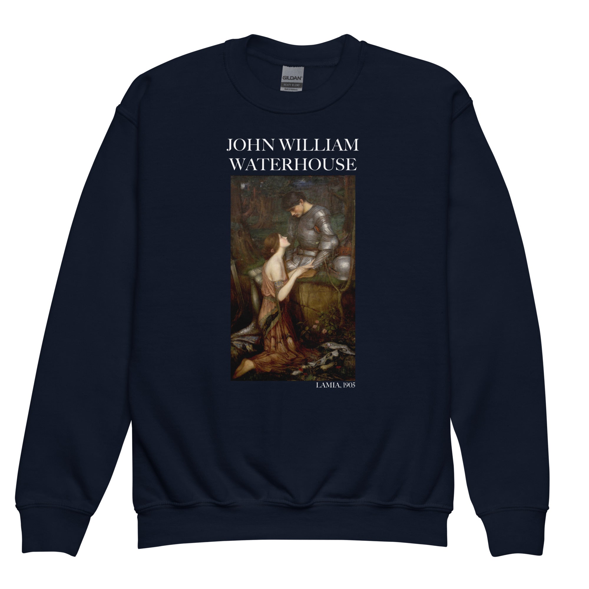 John William Waterhouse 'Lamia' Famous Painting Crewneck Sweatshirt | Premium Youth Art Sweatshirt