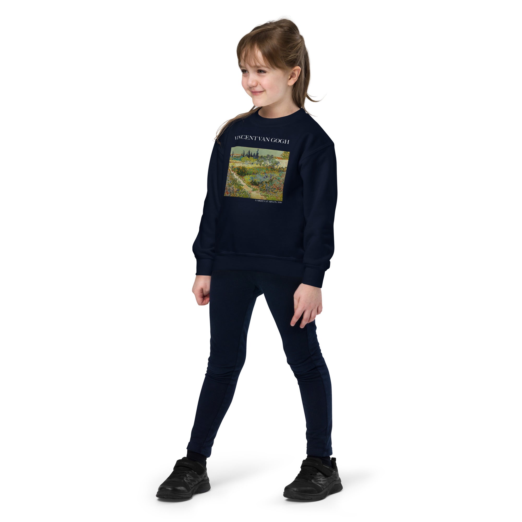 Rundhals-Sweatshirt mit berühmtem Gemälde „Garten in Arles“ von Vincent van Gogh | Premium-Kunst-Sweatshirt für Jugendliche