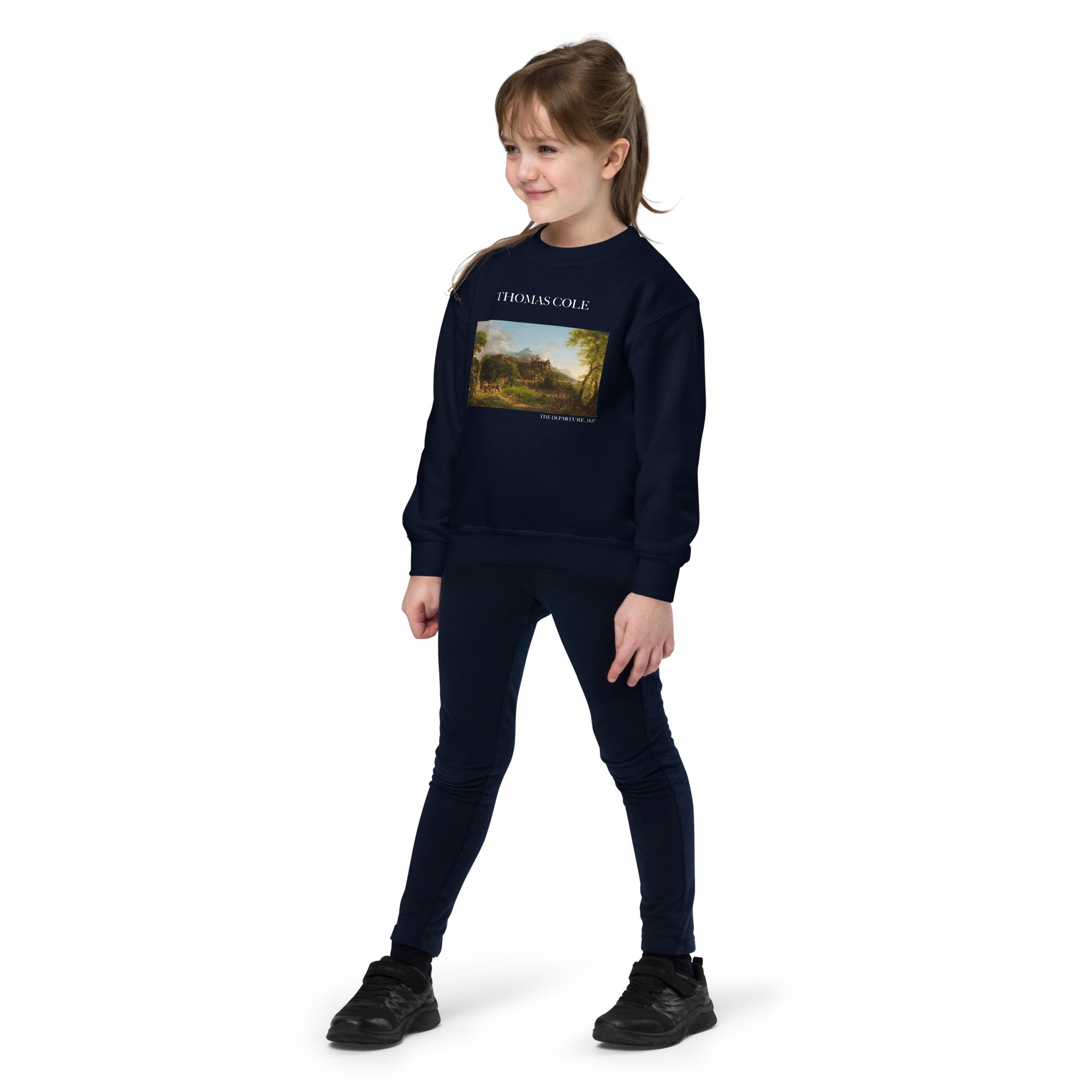 Thomas Cole – Rundhals-Sweatshirt mit berühmtem Gemälde „The Departure“ | Premium-Kunst-Sweatshirt für Jugendliche