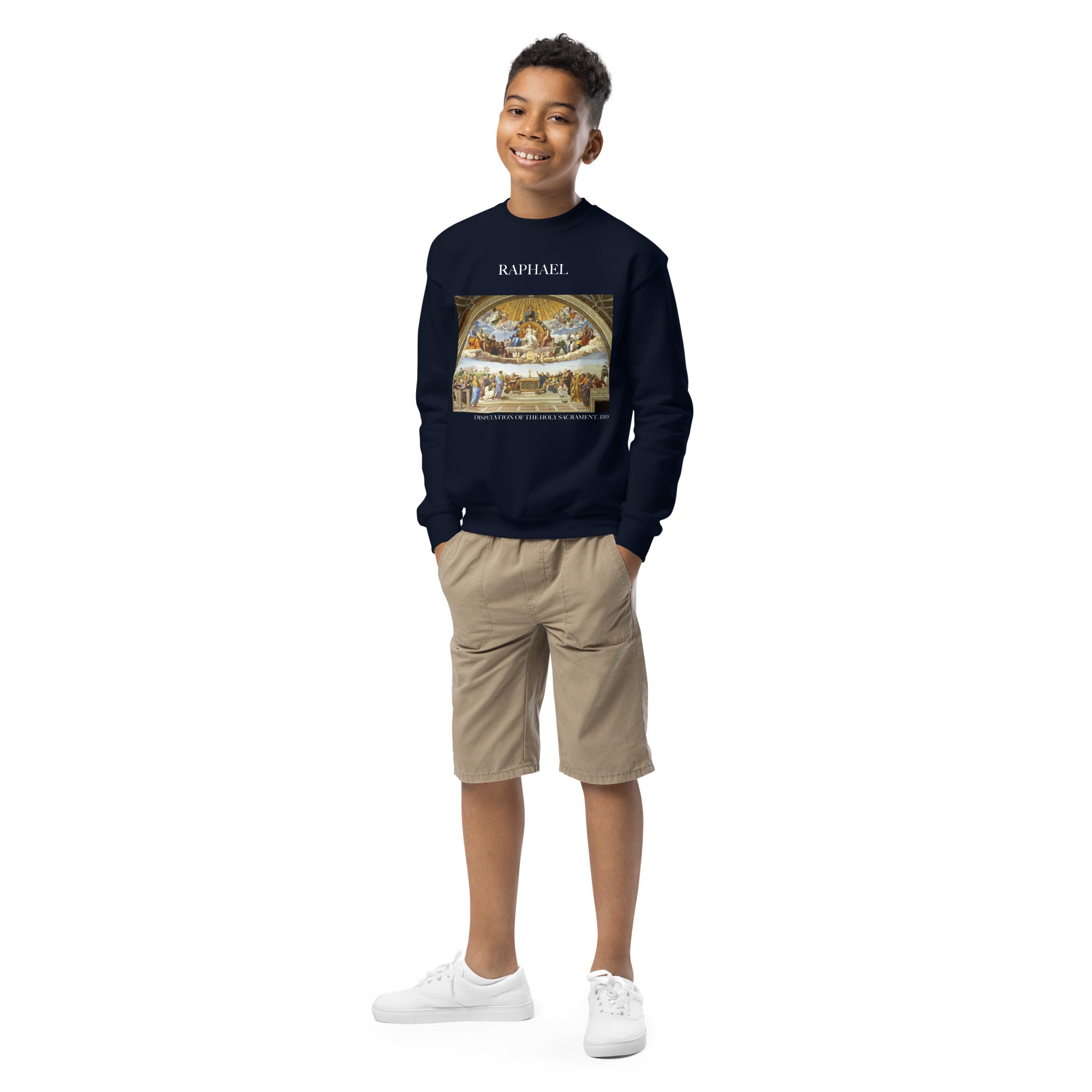 Raphael 'Disputation of the Holy Sacrament' Famous Painting Crewneck Sweatshirt | Premium Youth Art Sweatshirt