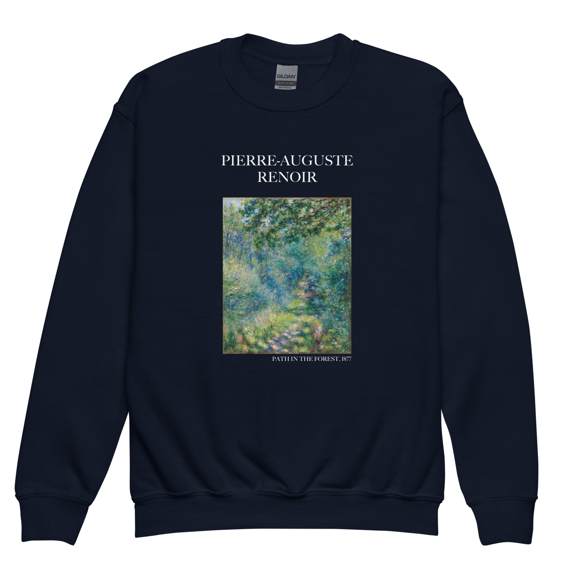 Pierre-Auguste Renoir 'Path in the Forest' Famous Painting Crewneck Sweatshirt | Premium Youth Art Sweatshirt