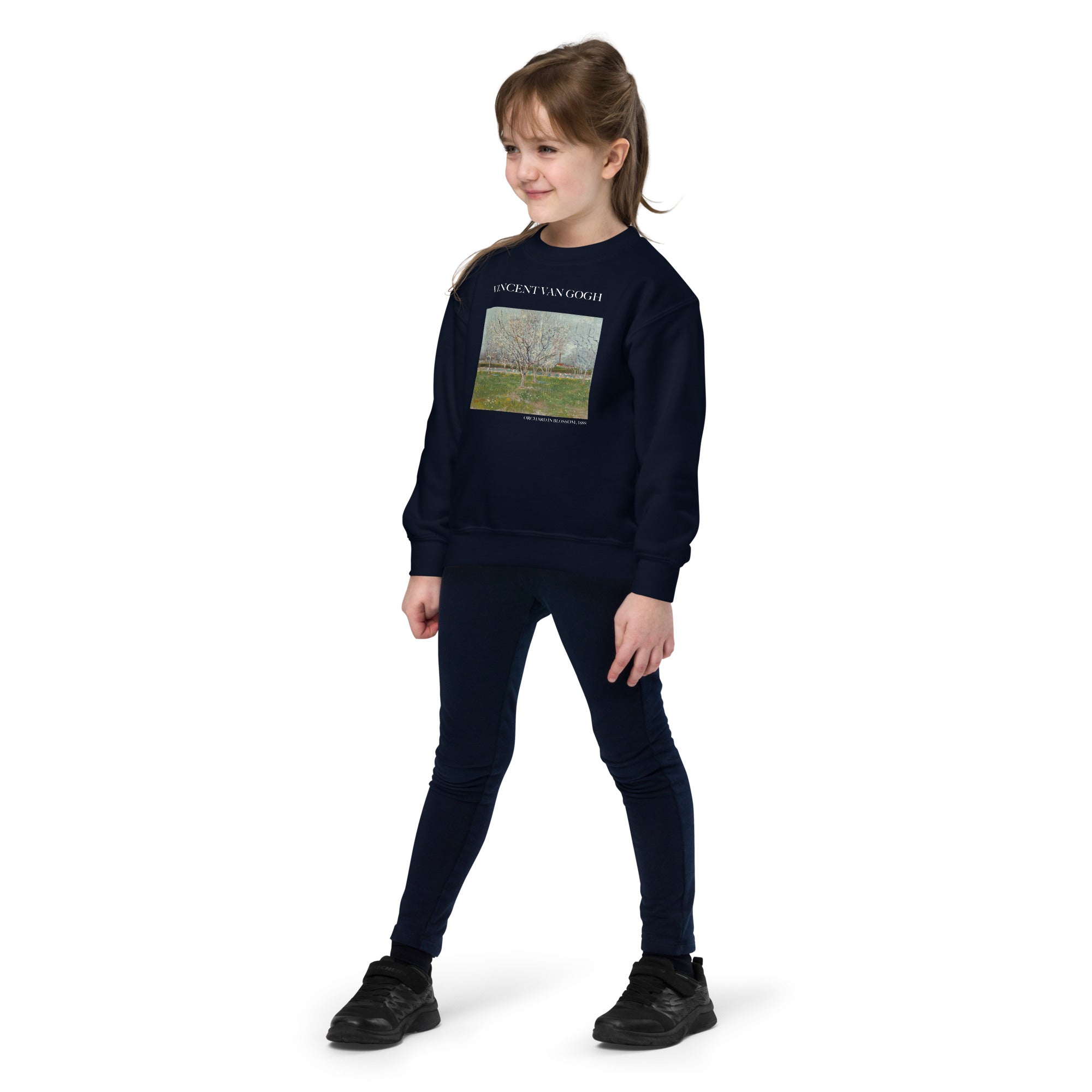 Rundhals-Sweatshirt „Blühender Obstgarten“ von Vincent van Gogh, berühmtes Gemälde, Premium-Kunst-Sweatshirt für Jugendliche