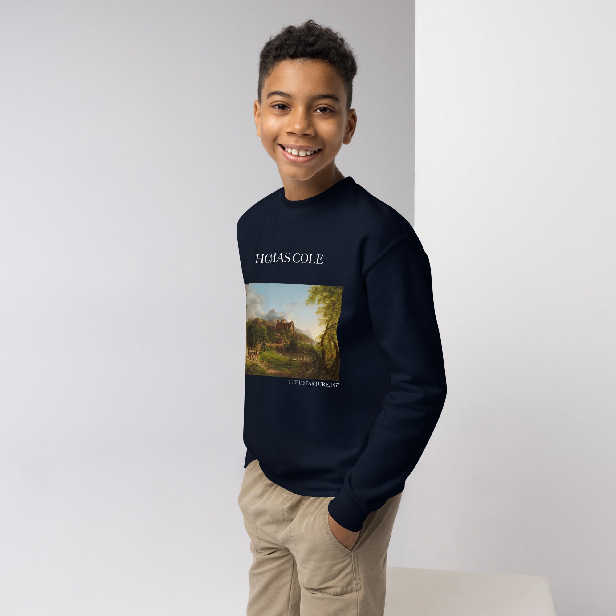 Thomas Cole 'The Departure' Famous Painting Crewneck Sweatshirt | Premium Youth Art Sweatshirt