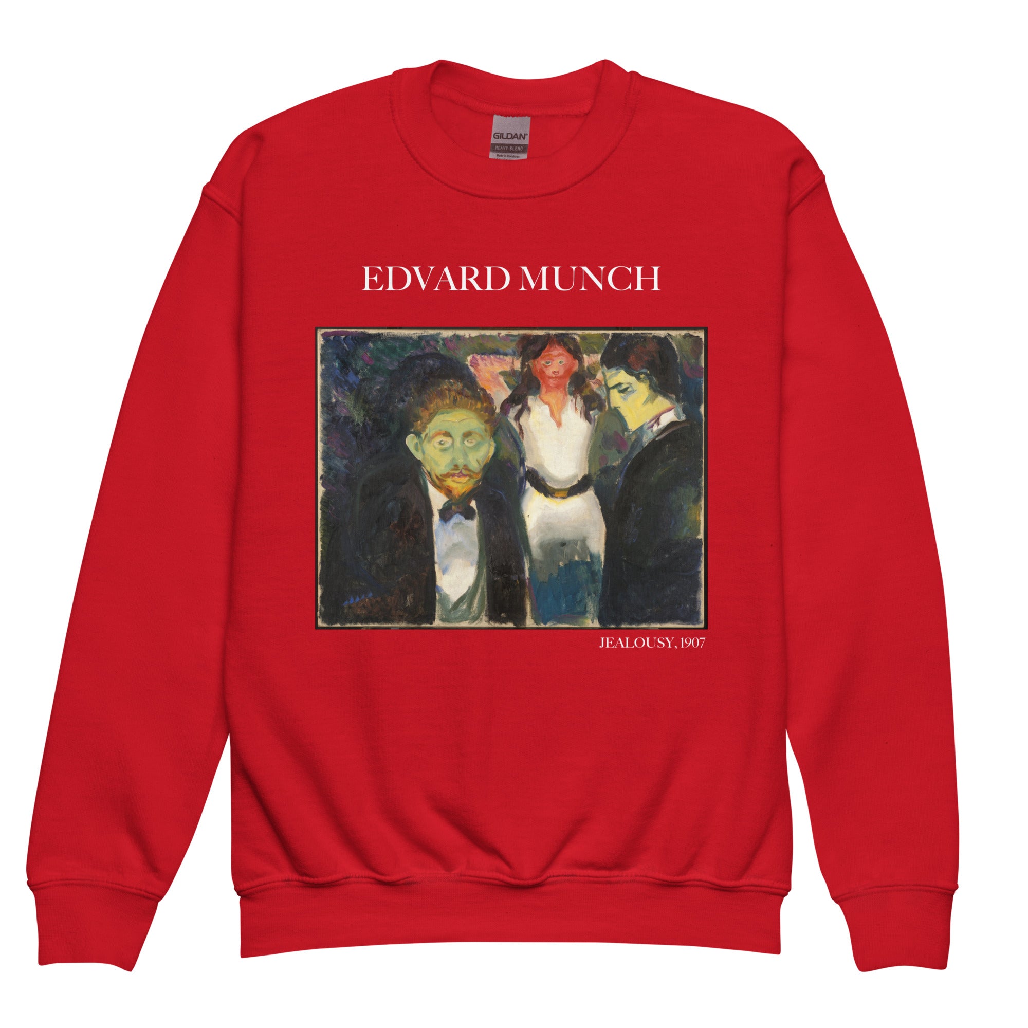 Edvard Munch 'Jealousy' Famous Painting Crewneck Sweatshirt | Premium Youth Art Sweatshirt