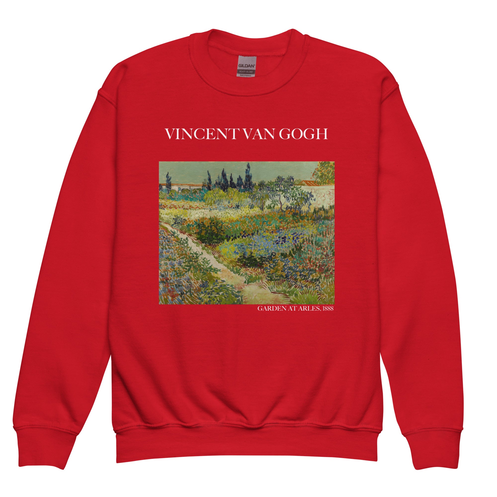 Rundhals-Sweatshirt mit berühmtem Gemälde „Garten in Arles“ von Vincent van Gogh | Premium-Kunst-Sweatshirt für Jugendliche