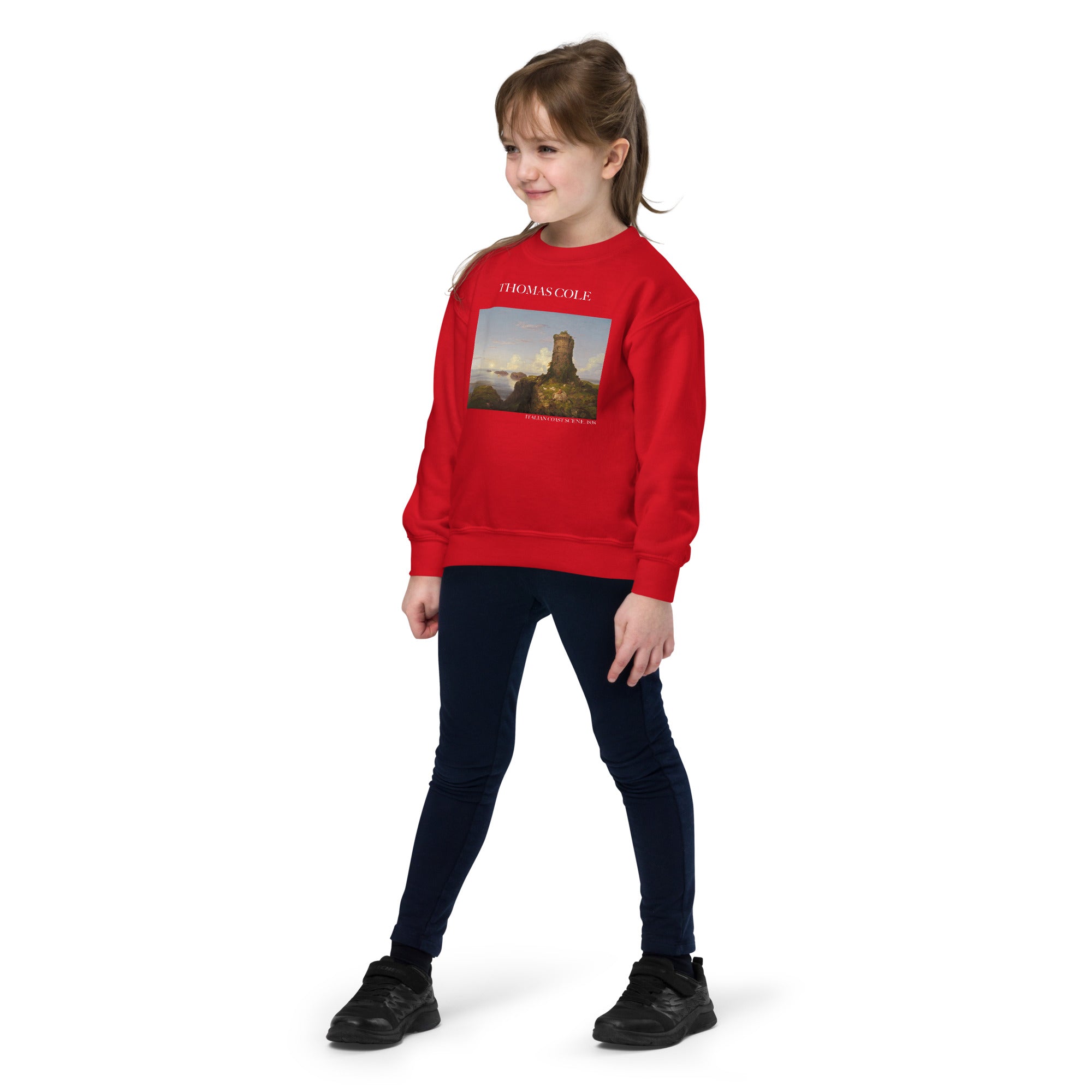 Thomas Cole 'Italian Coast Scene' Famous Painting Crewneck Sweatshirt | Premium Youth Art Sweatshirt