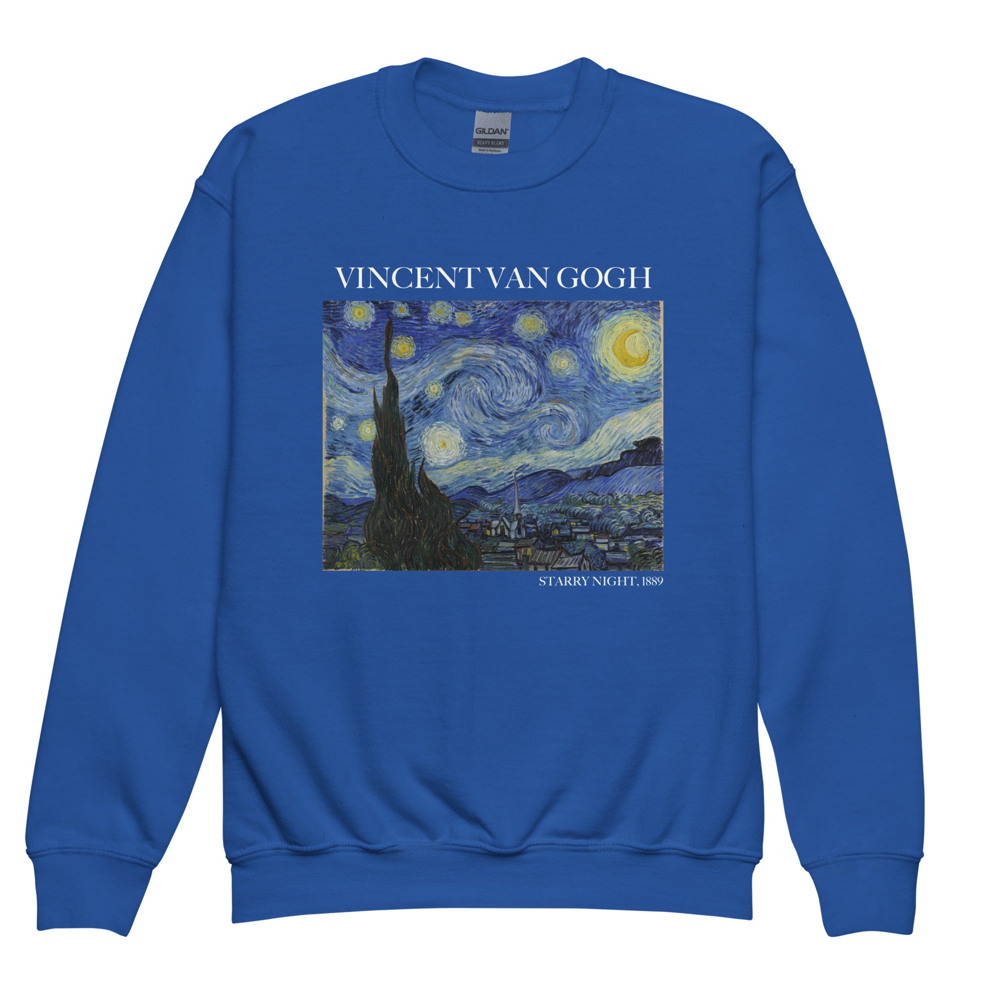 Rundhals-Sweatshirt „Sternennacht“ von Vincent van Gogh, berühmtes Gemälde, Premium-Kunst-Sweatshirt für Jugendliche