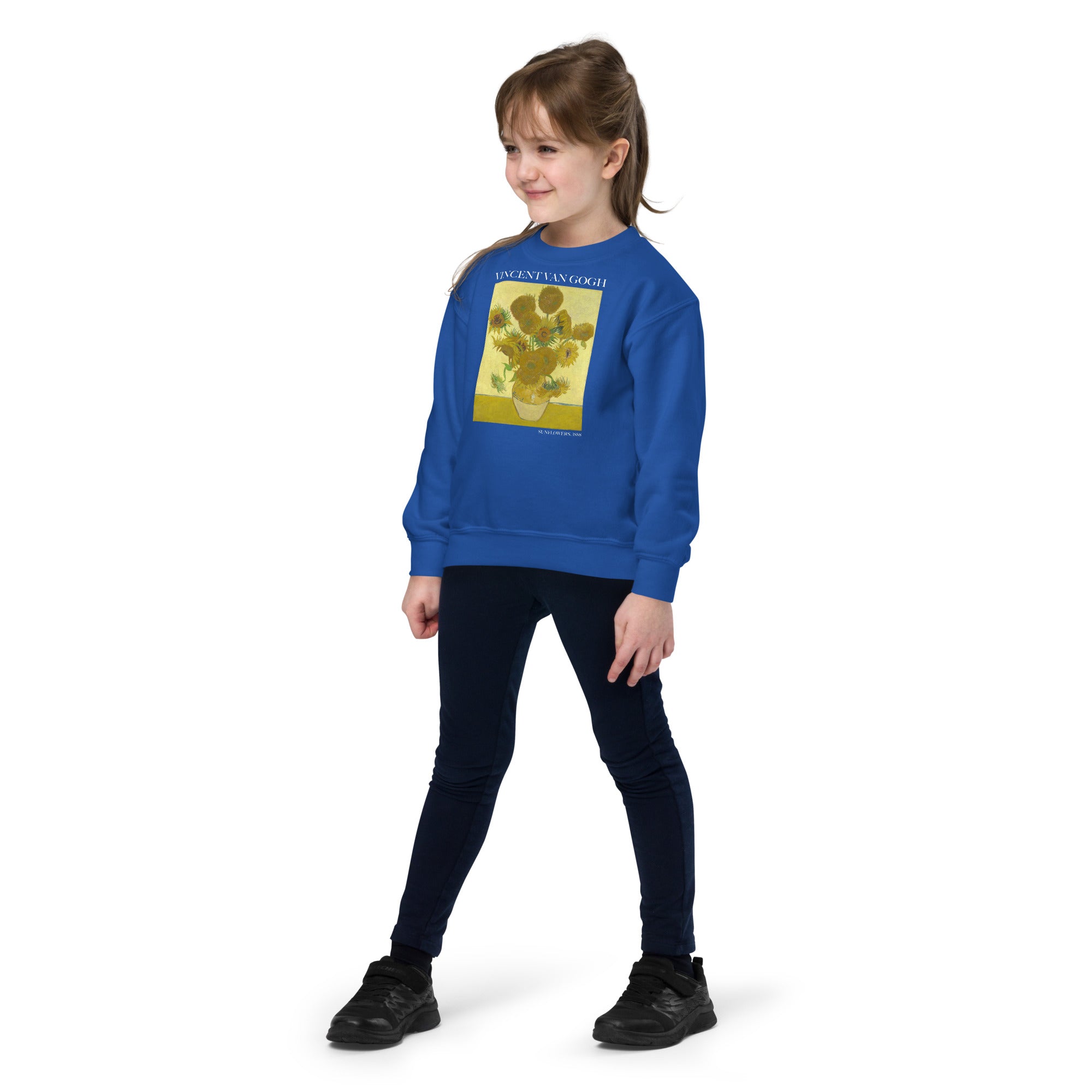 Rundhals-Sweatshirt „Sonnenblumen“ von Vincent van Gogh, berühmtes Gemälde, Premium-Kunst-Sweatshirt für Jugendliche