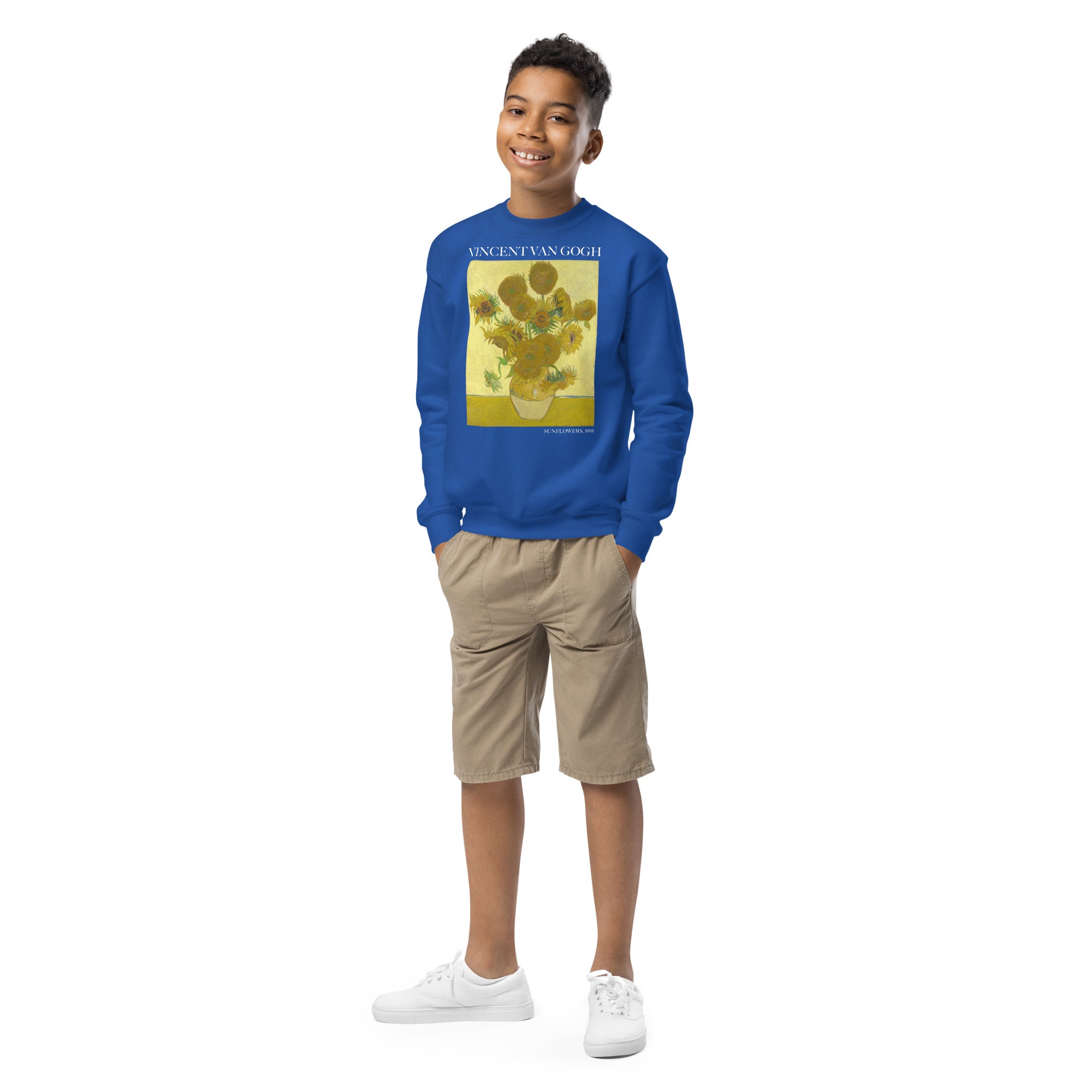 Vincent van Gogh 'Sunflowers' Famous Painting Crewneck Sweatshirt | Premium Youth Art Sweatshirt