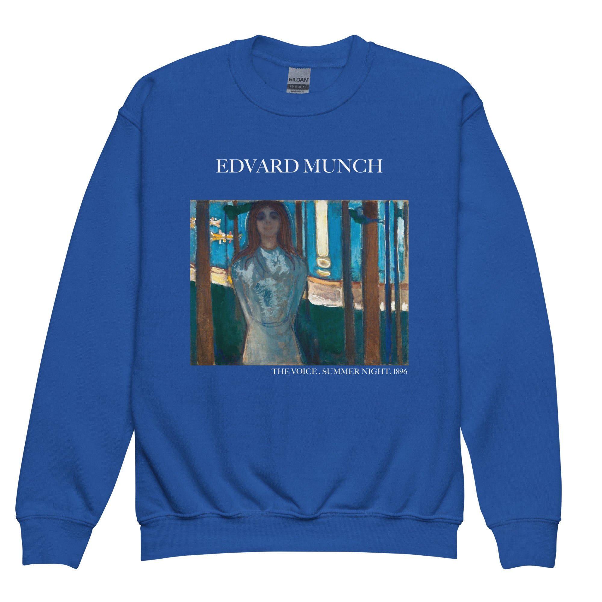 Edvard Munch „Die Stimme, Sommernacht“ – berühmtes Gemälde – Rundhals-Sweatshirt | Premium-Kunst-Sweatshirt für Jugendliche