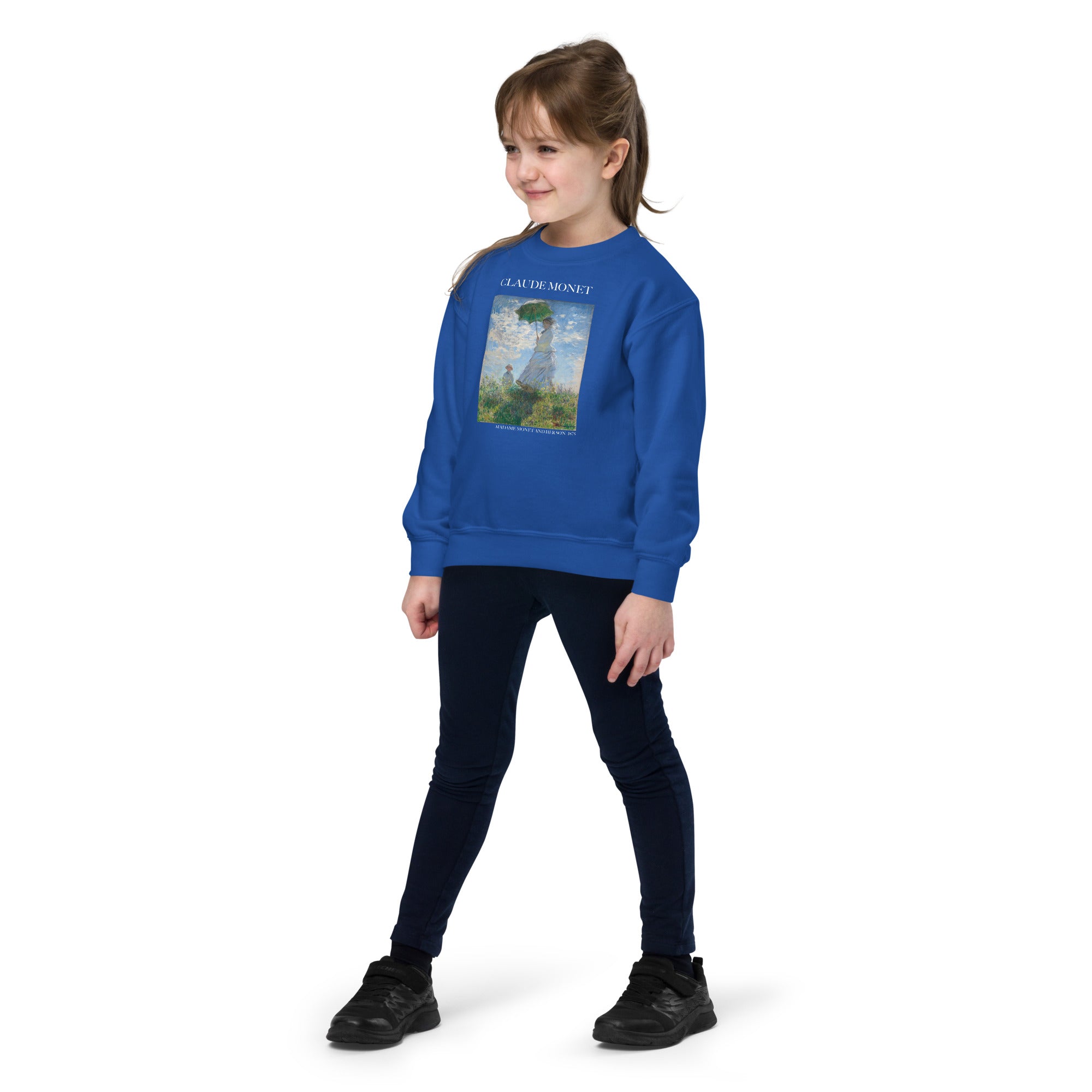 Claude Monet 'Madame Monet and Her Son' Famous Painting Crewneck Sweatshirt | Premium Youth Art Sweatshirt