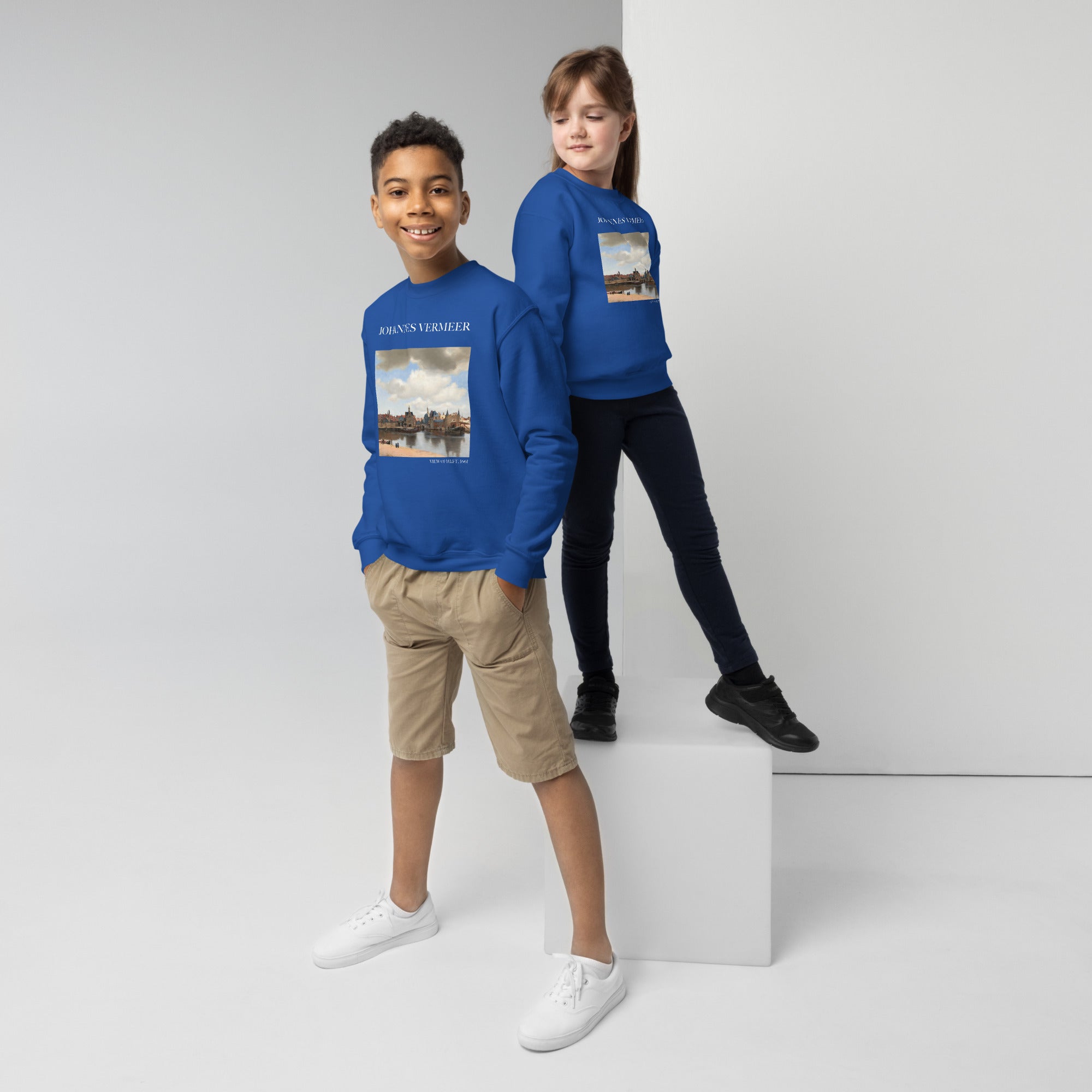 Johannes Vermeer 'View of Delft' Famous Painting Crewneck Sweatshirt | Premium Youth Art Sweatshirt