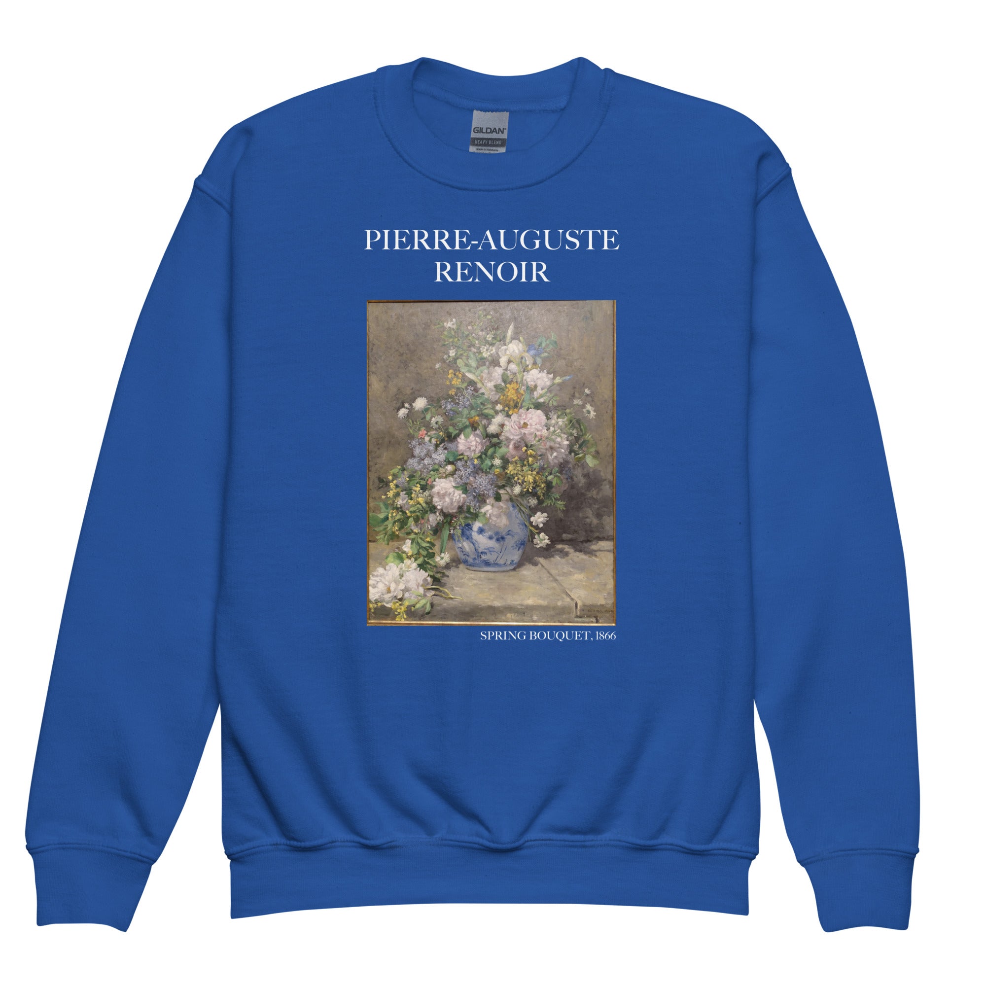 Pierre-Auguste Renoir 'Spring Bouquet' Famous Painting Crewneck Sweatshirt | Premium Youth Art Sweatshirt