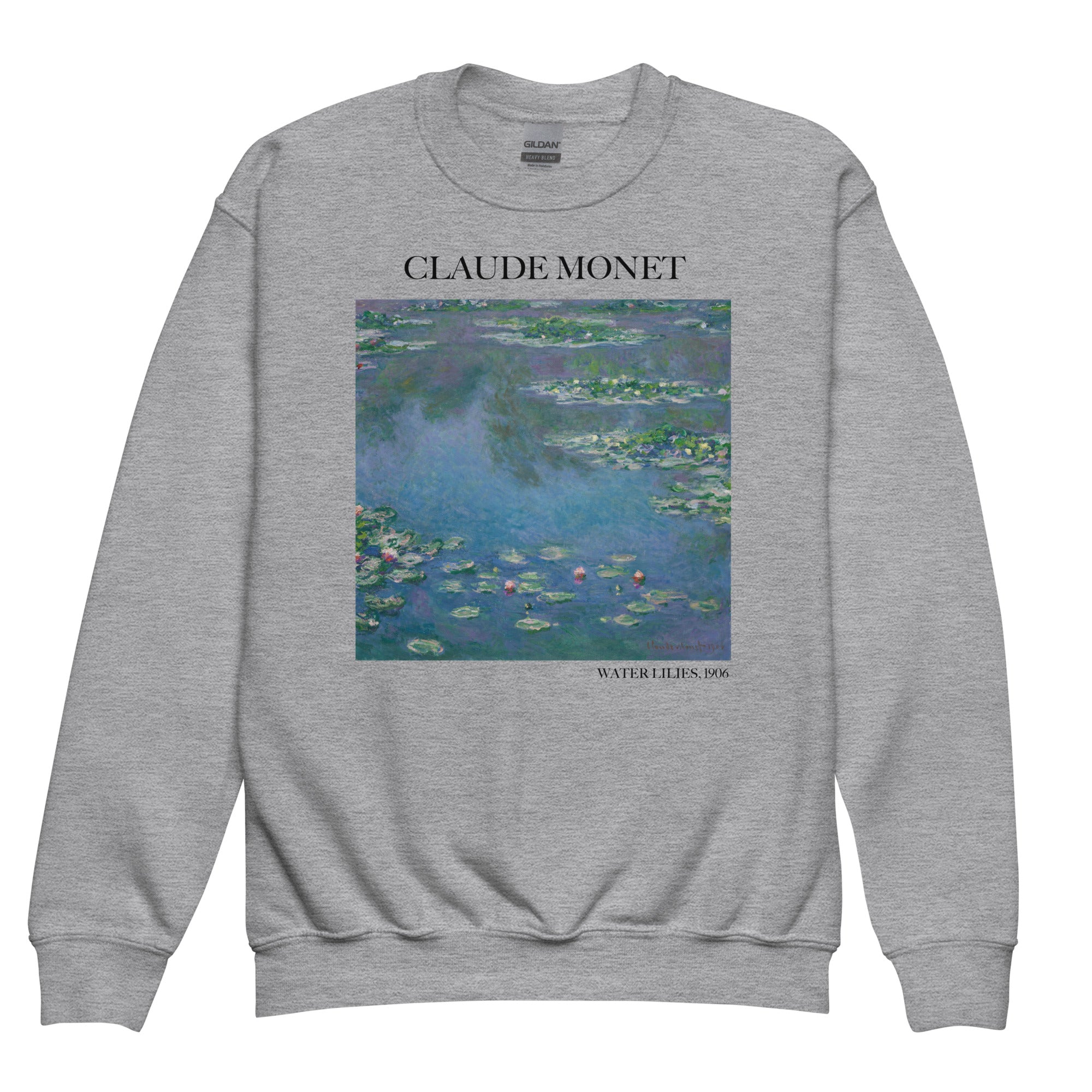 Claude Monet 'Water Lilies' Famous Painting Crewneck Sweatshirt | Premium Youth Art Sweatshirt