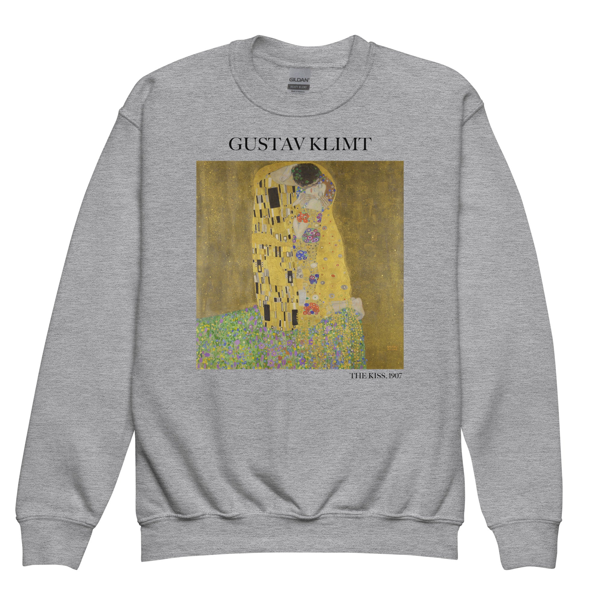 Gustav Klimt 'The Kiss' Famous Painting Crewneck Sweatshirt | Premium Youth Art Sweatshirt