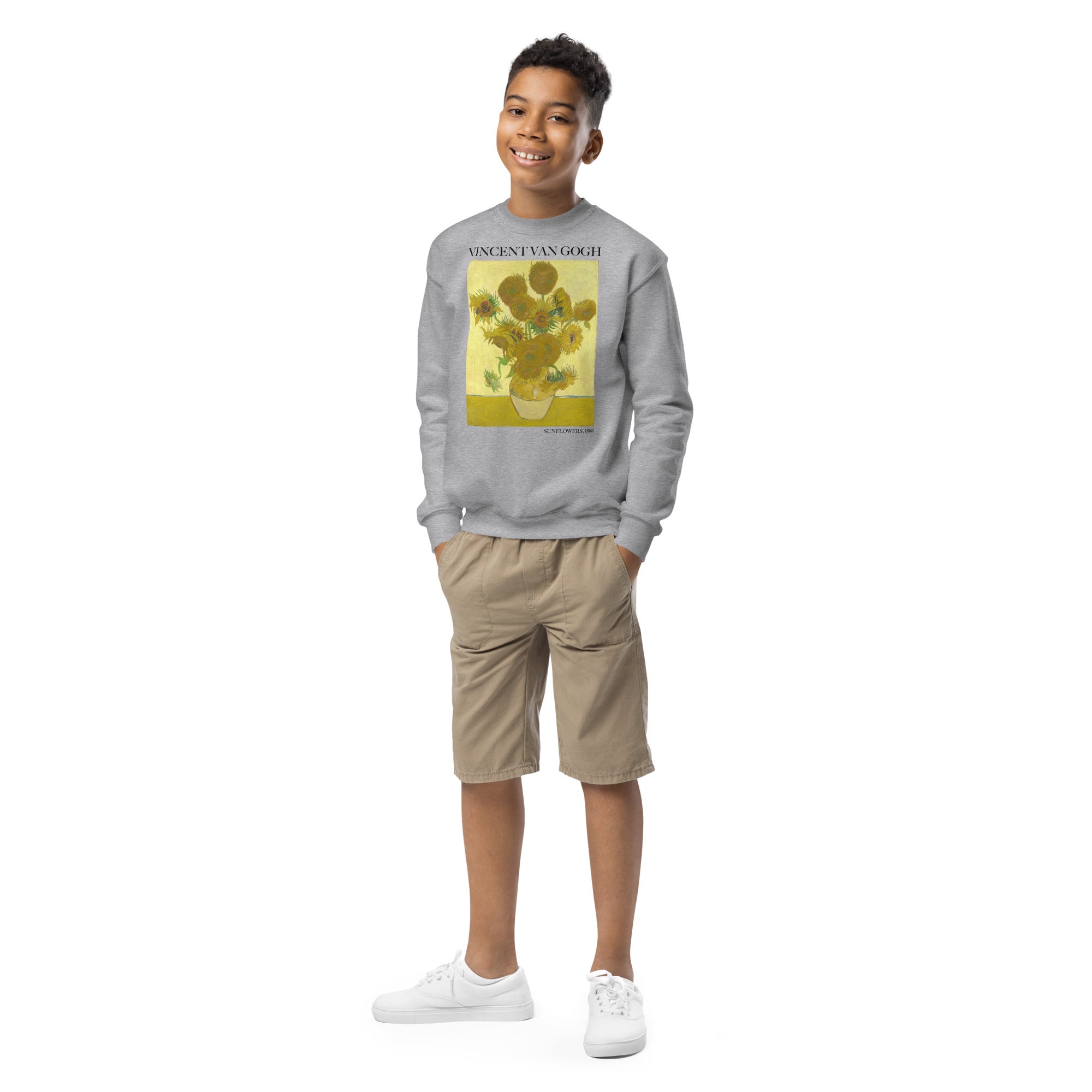 Vincent van Gogh 'Sunflowers' Famous Painting Crewneck Sweatshirt | Premium Youth Art Sweatshirt