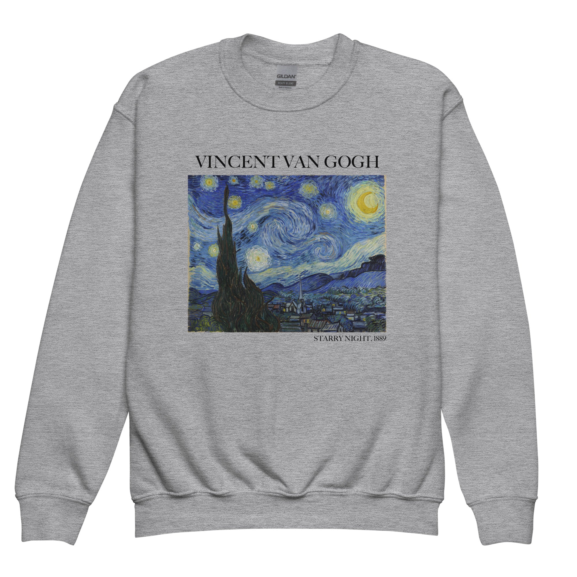 Rundhals-Sweatshirt „Sternennacht“ von Vincent van Gogh, berühmtes Gemälde, Premium-Kunst-Sweatshirt für Jugendliche