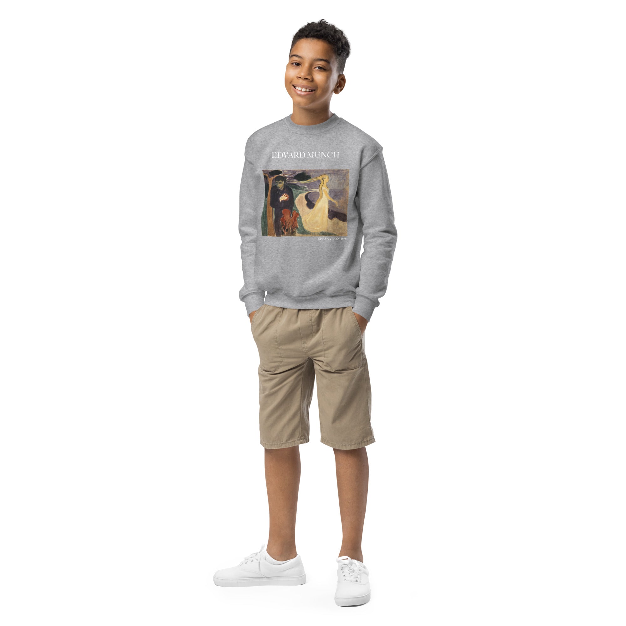 Edvard Munch 'Separation' Famous Painting Crewneck Sweatshirt | Premium Youth Art Sweatshirt