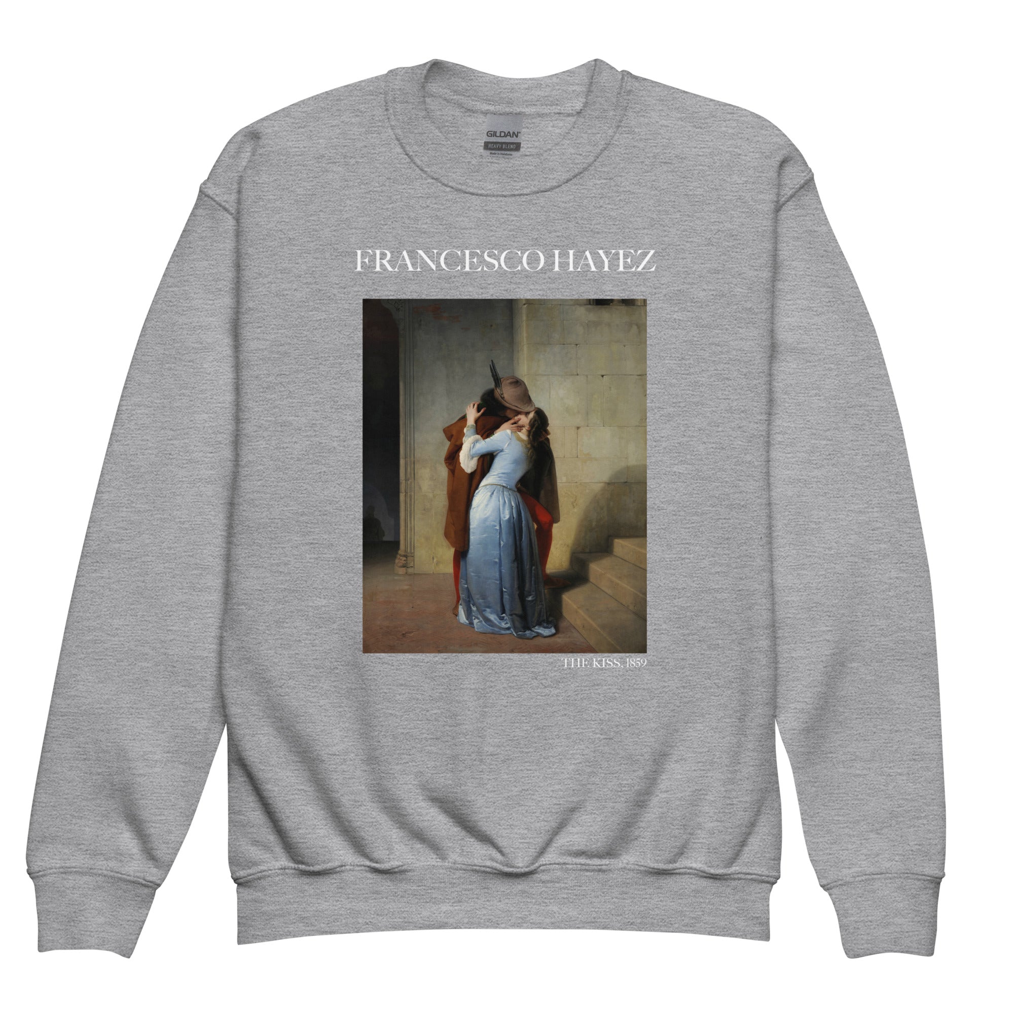 Francesco Hayez 'Der Kuss' berühmtes Gemälde Rundhals-Sweatshirt | Premium Jugend-Kunst-Sweatshirt