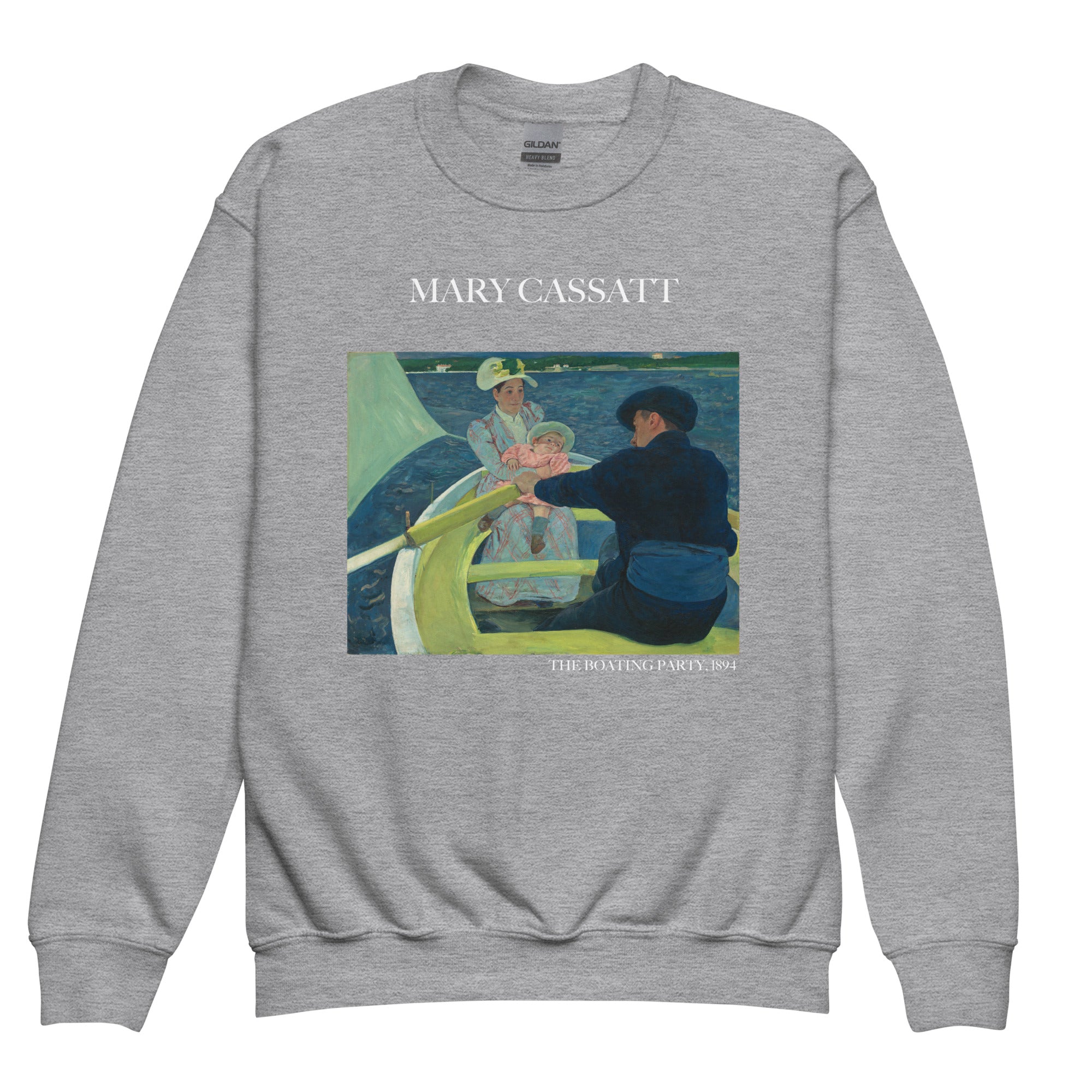 Rundhals-Sweatshirt mit berühmtem Gemälde „The Boating Party“ von Mary Cassatt | Premium-Kunst-Sweatshirt für Jugendliche