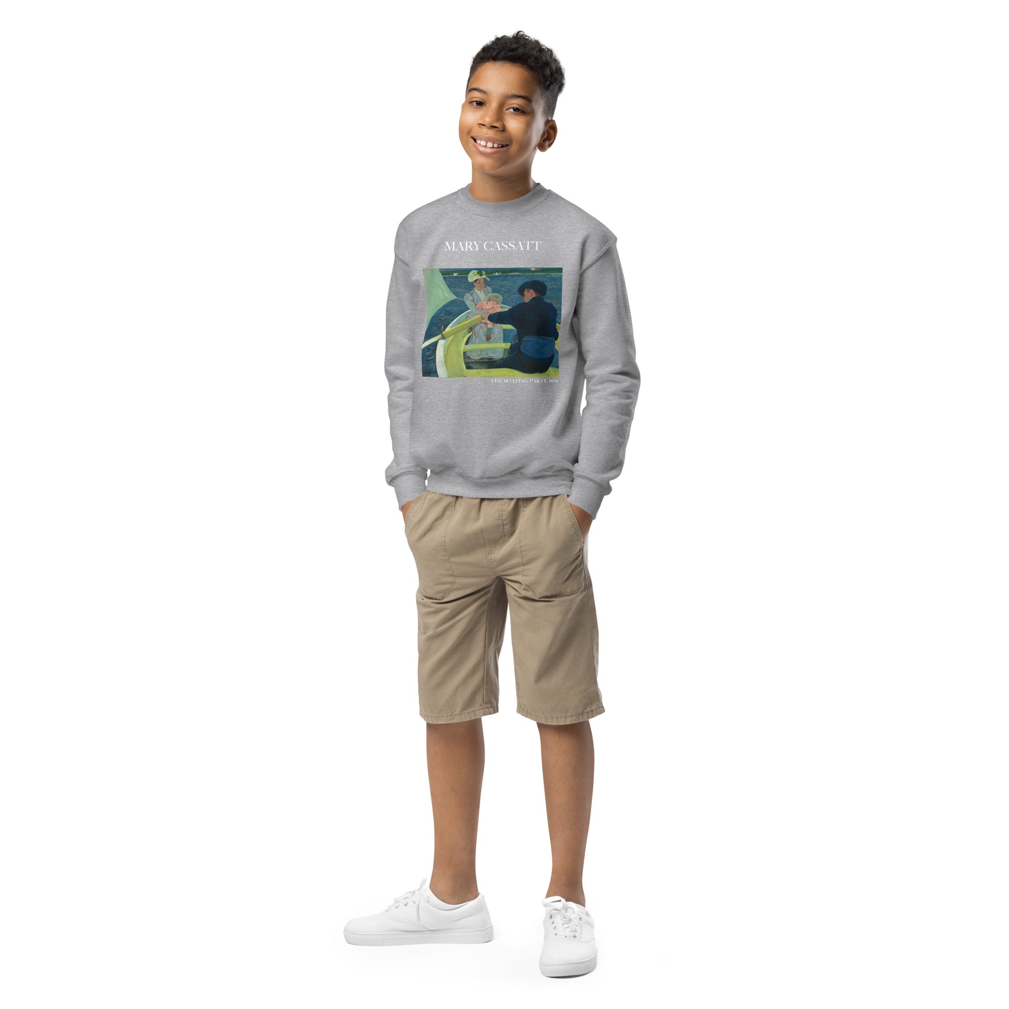 Mary Cassatt 'The Boating Party' Famous Painting Crewneck Sweatshirt | Premium Youth Art Sweatshirt