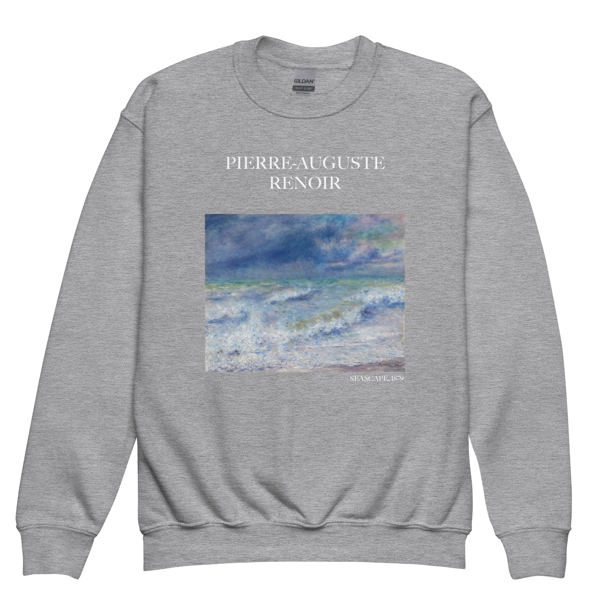 Pierre-Auguste Renoir 'Seascape' Famous Painting Crewneck Sweatshirt | Premium Youth Art Sweatshirt