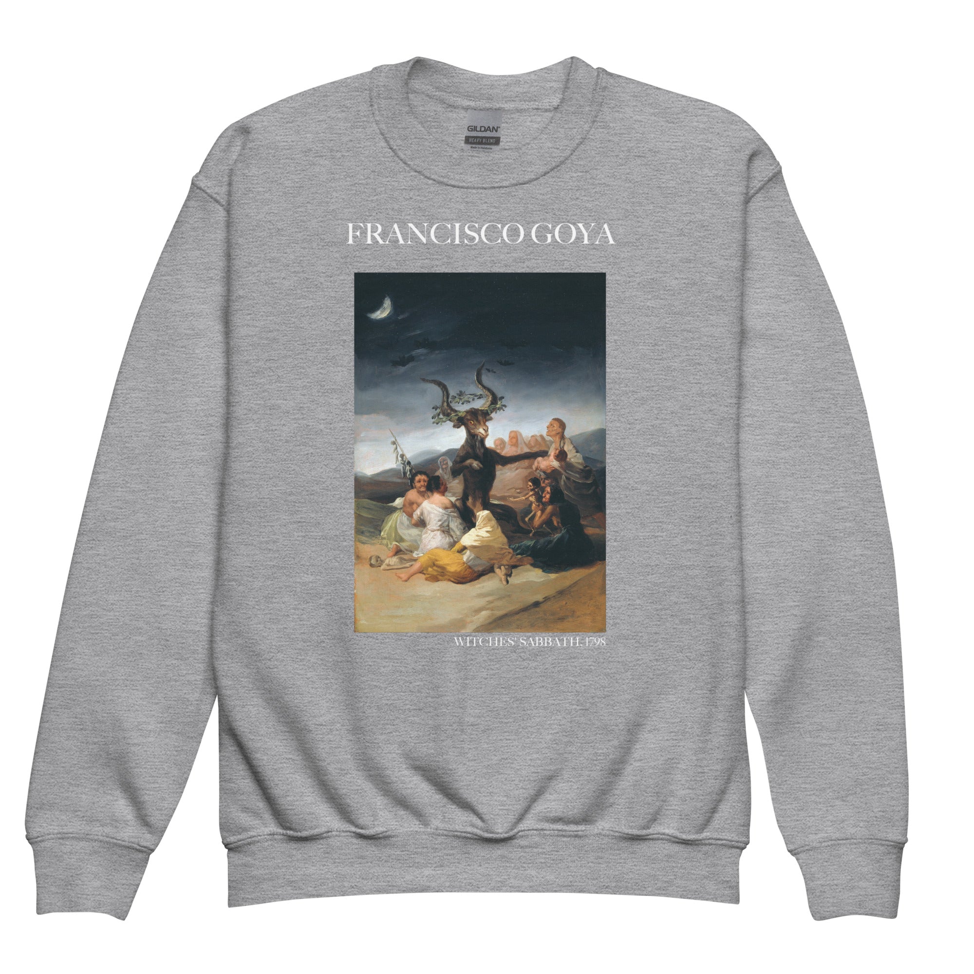 Francisco Goya 'Hexensabbat' Berühmtes Gemälde Rundhals-Sweatshirt | Premium Jugend Kunst Sweatshirt