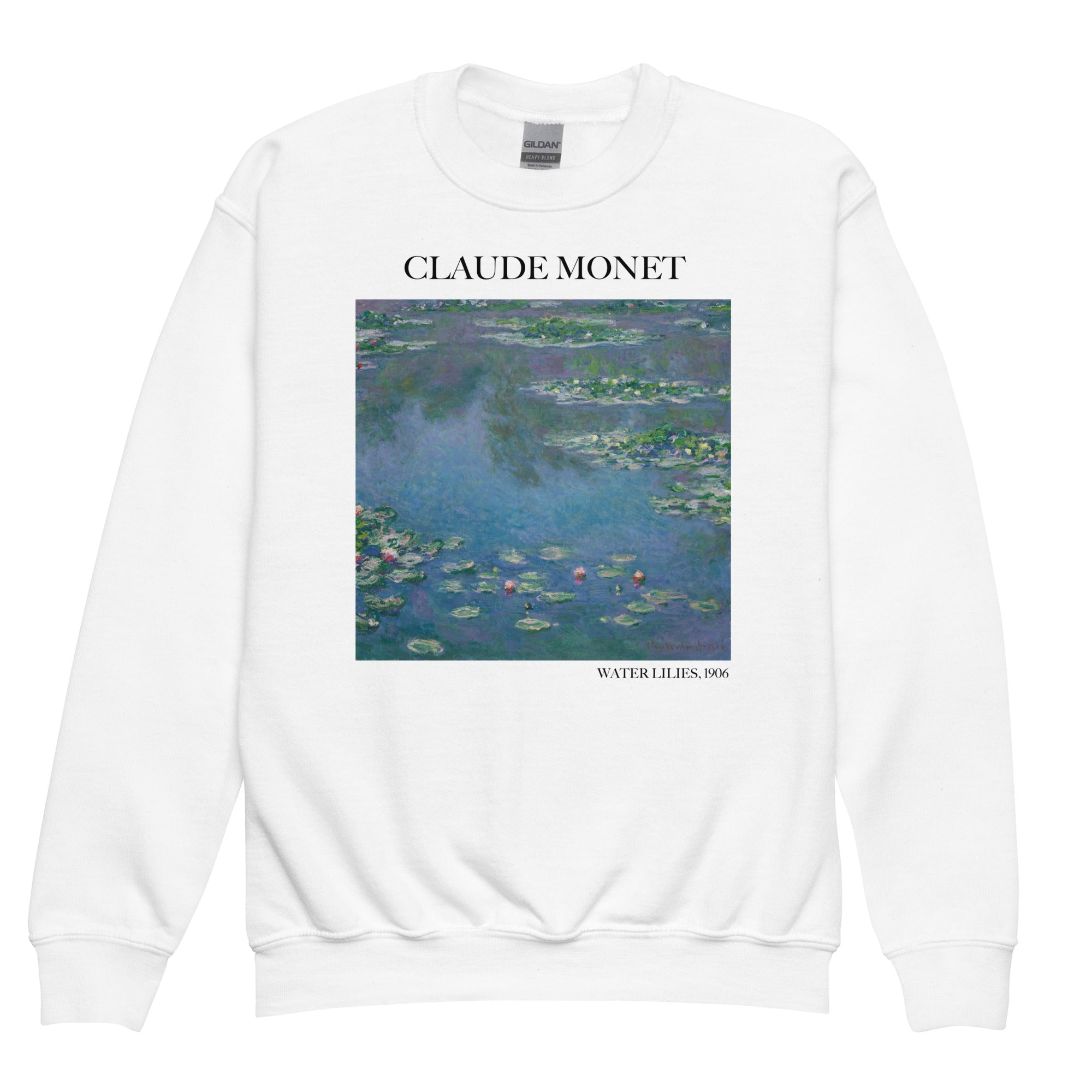 Claude Monet 'Water Lilies' Famous Painting Crewneck Sweatshirt | Premium Youth Art Sweatshirt