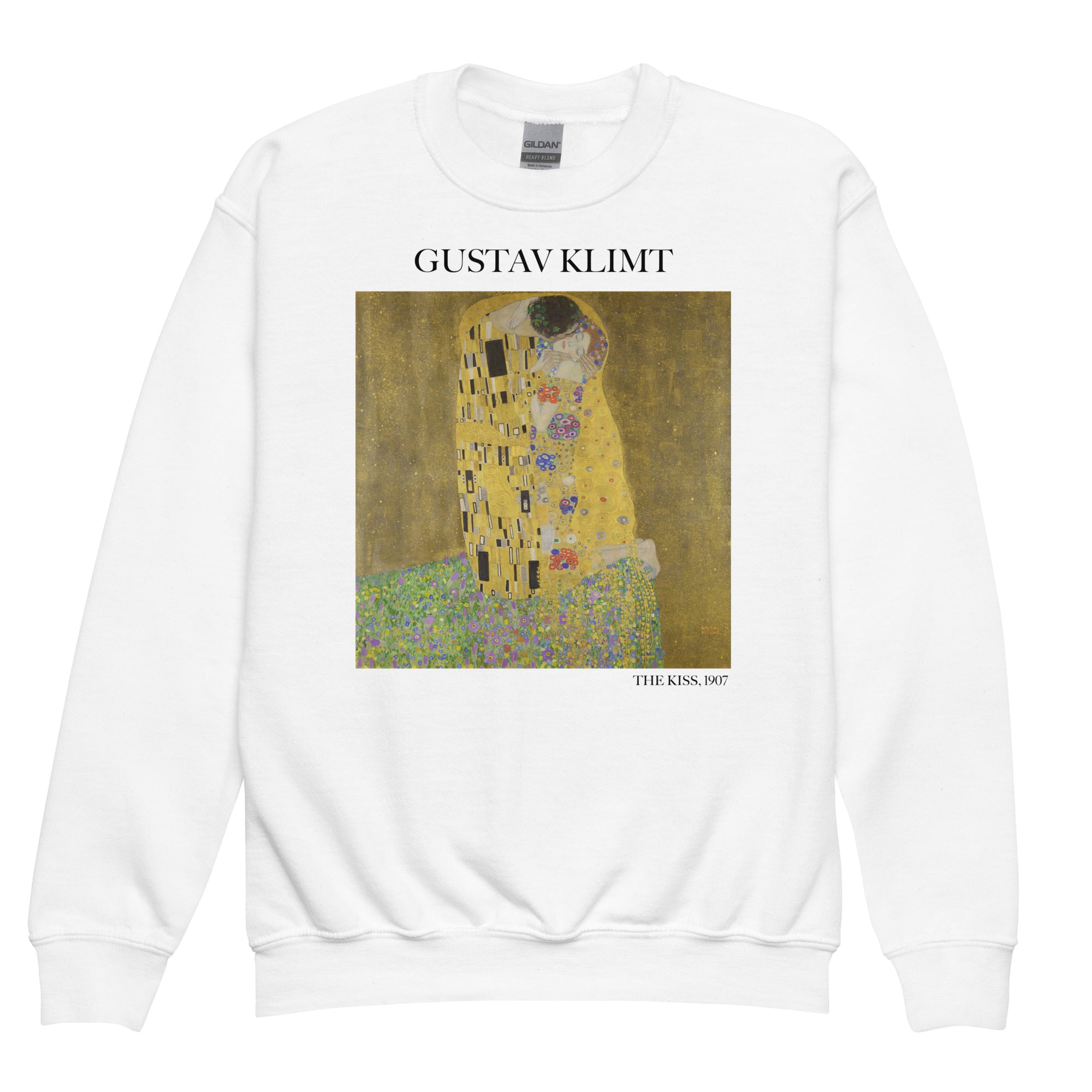 Gustav Klimt 'The Kiss' Famous Painting Crewneck Sweatshirt | Premium Youth Art Sweatshirt