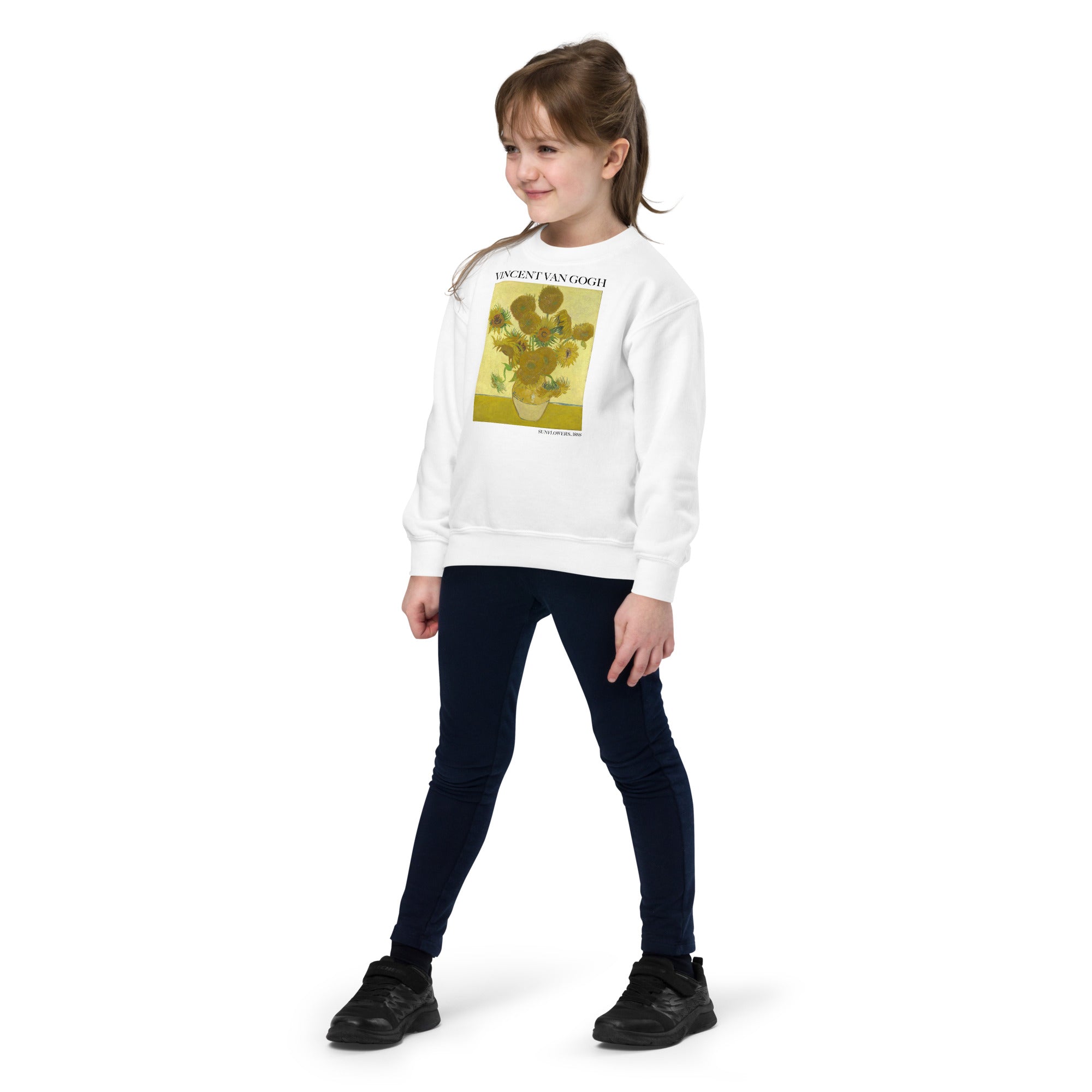 Rundhals-Sweatshirt „Sonnenblumen“ von Vincent van Gogh, berühmtes Gemälde, Premium-Kunst-Sweatshirt für Jugendliche