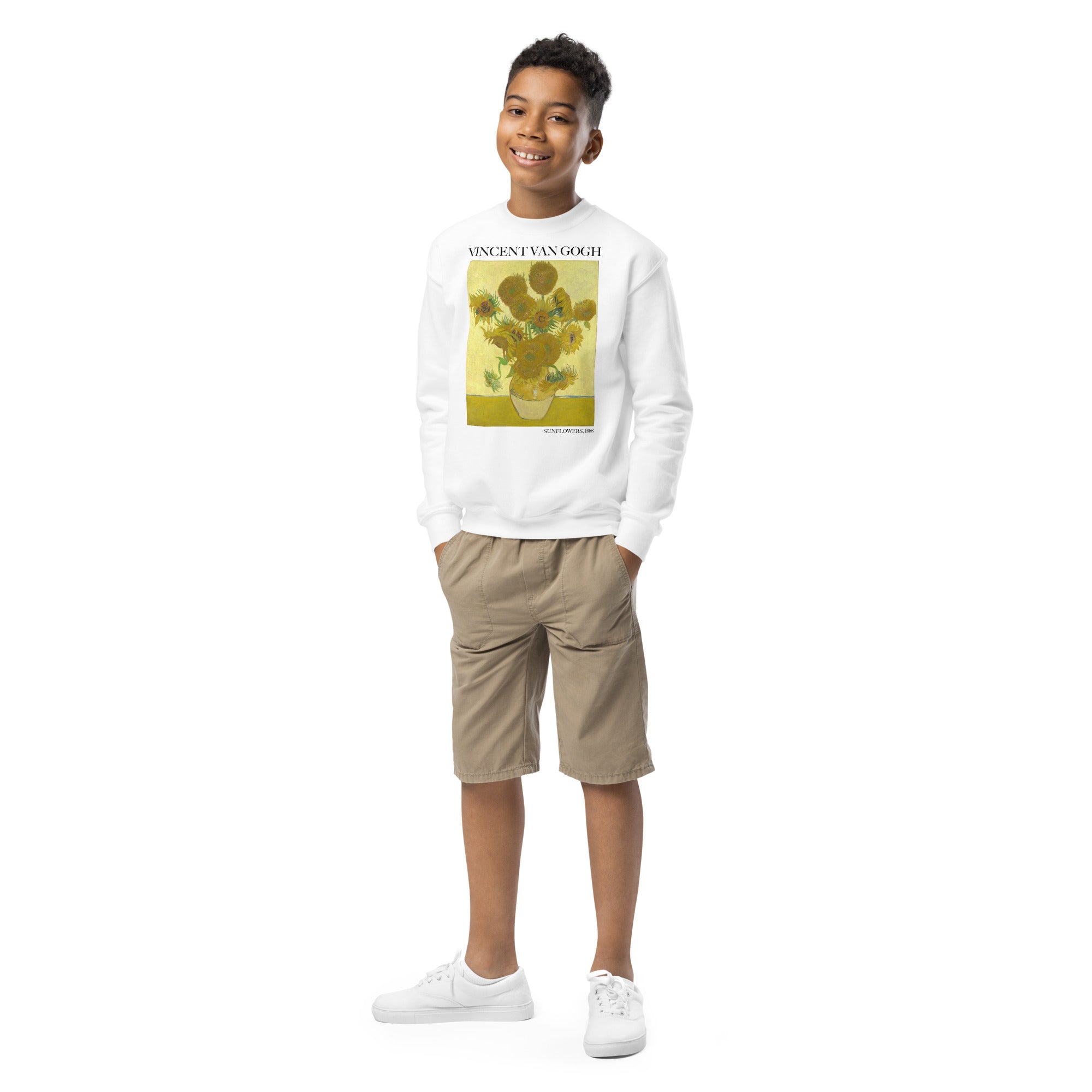 Vincent van Gogh 'Sunflowers' Famous Painting Crewneck Sweatshirt | Premium Youth Art Sweatshirt