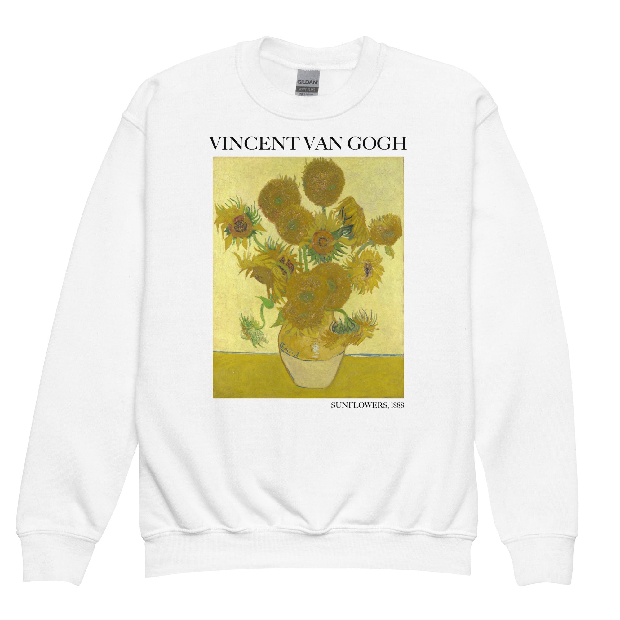 Rundhals-Sweatshirt „Sonnenblumen“ von Vincent van Gogh, berühmtes Gemälde, Premium-Kunst-Sweatshirt für Jugendliche