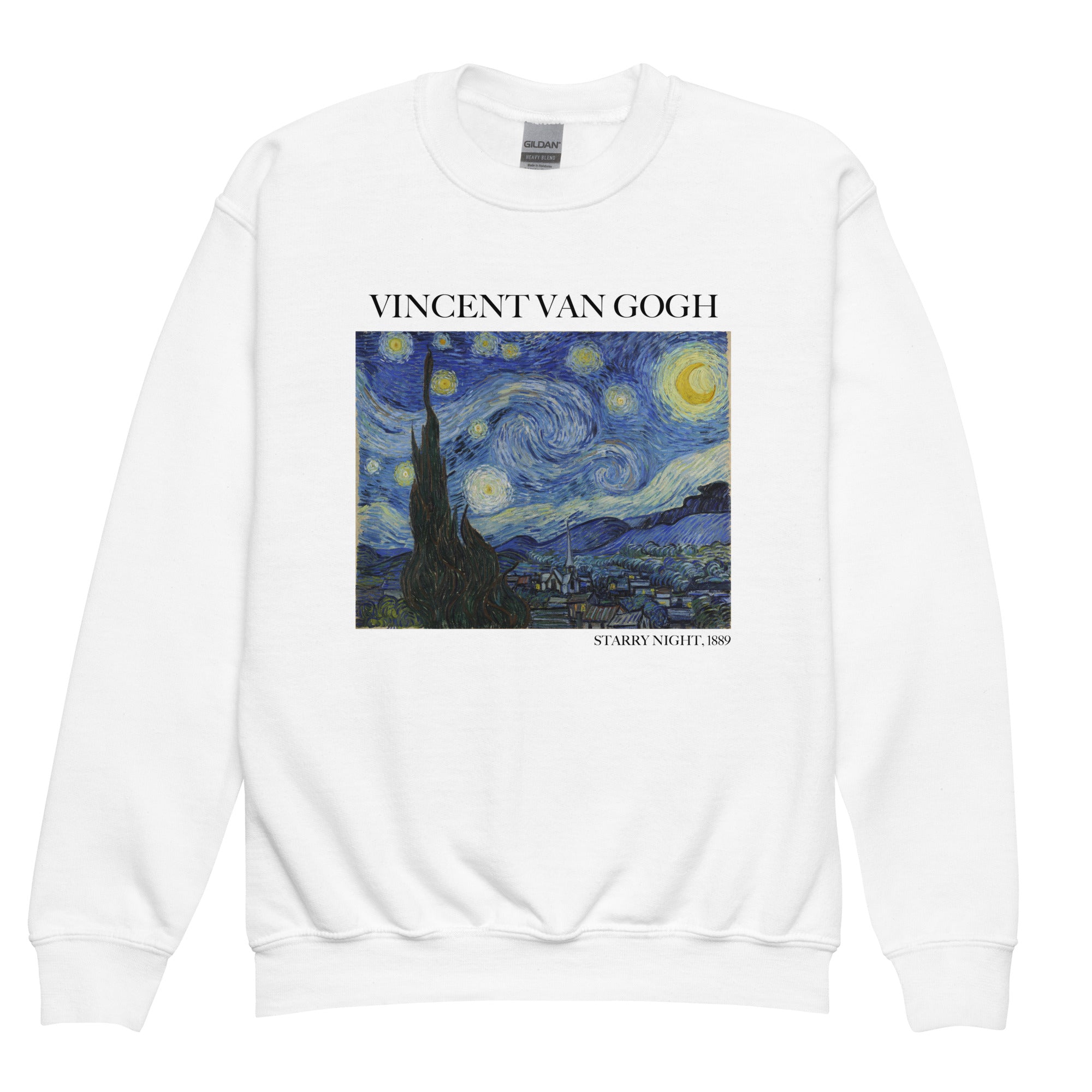 Rundhals-Sweatshirt „Sternennacht“ von Vincent van Gogh, berühmtes Gemälde, Premium-Kunst-Sweatshirt für Jugendliche