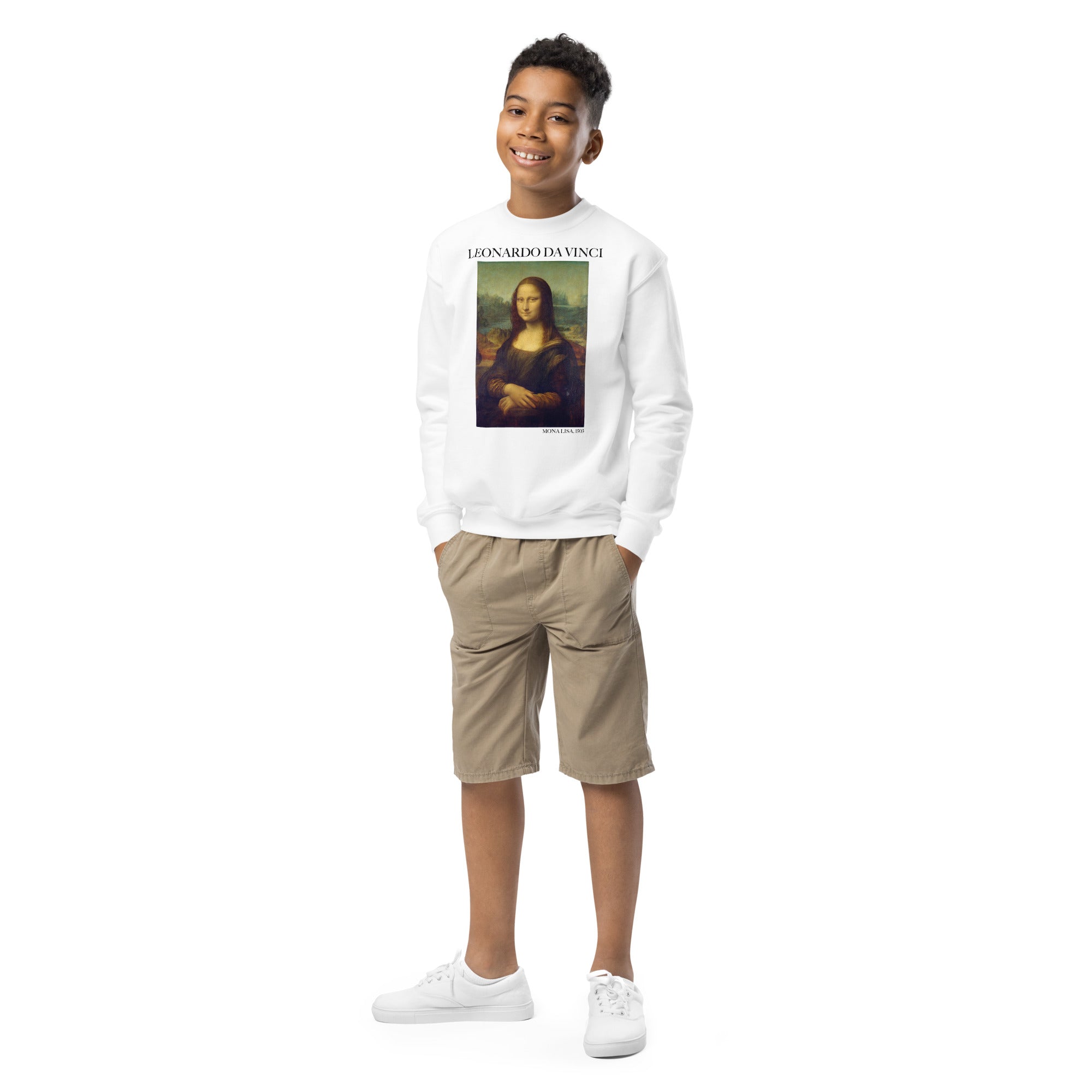 Leonardo da Vinci 'Mona Lisa' Famous Painting Crewneck Sweatshirt | Premium Youth Art Sweatshirt