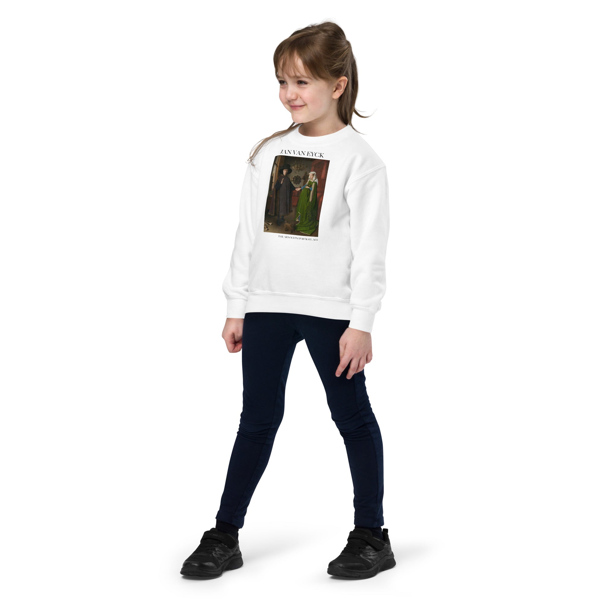 Jan van Eyck 'The Arnolfini Portrait' Famous Painting Crewneck Sweatshirt | Premium Youth Art Sweatshirt