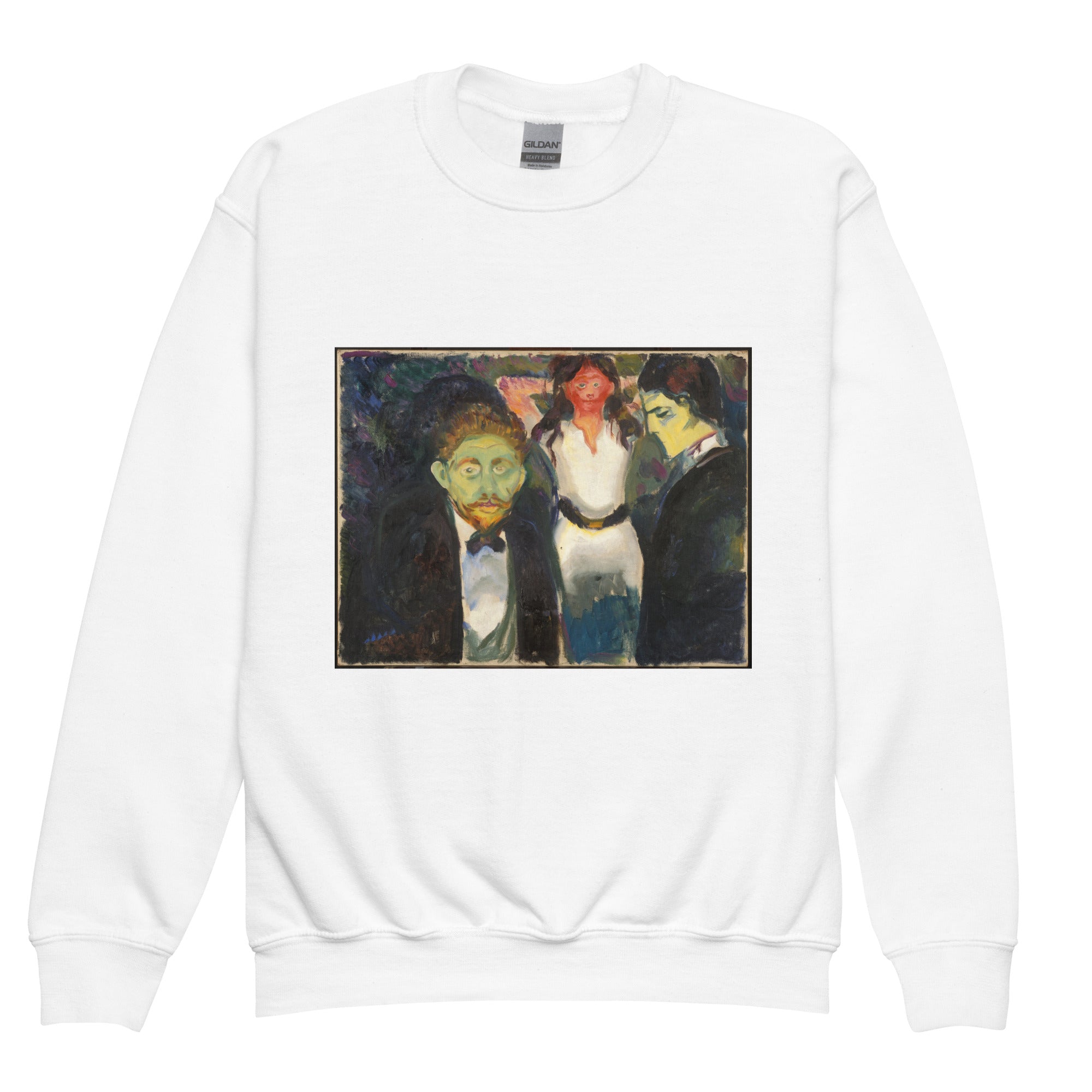 Edvard Munch 'Jealousy' Famous Painting Crewneck Sweatshirt | Premium Youth Art Sweatshirt