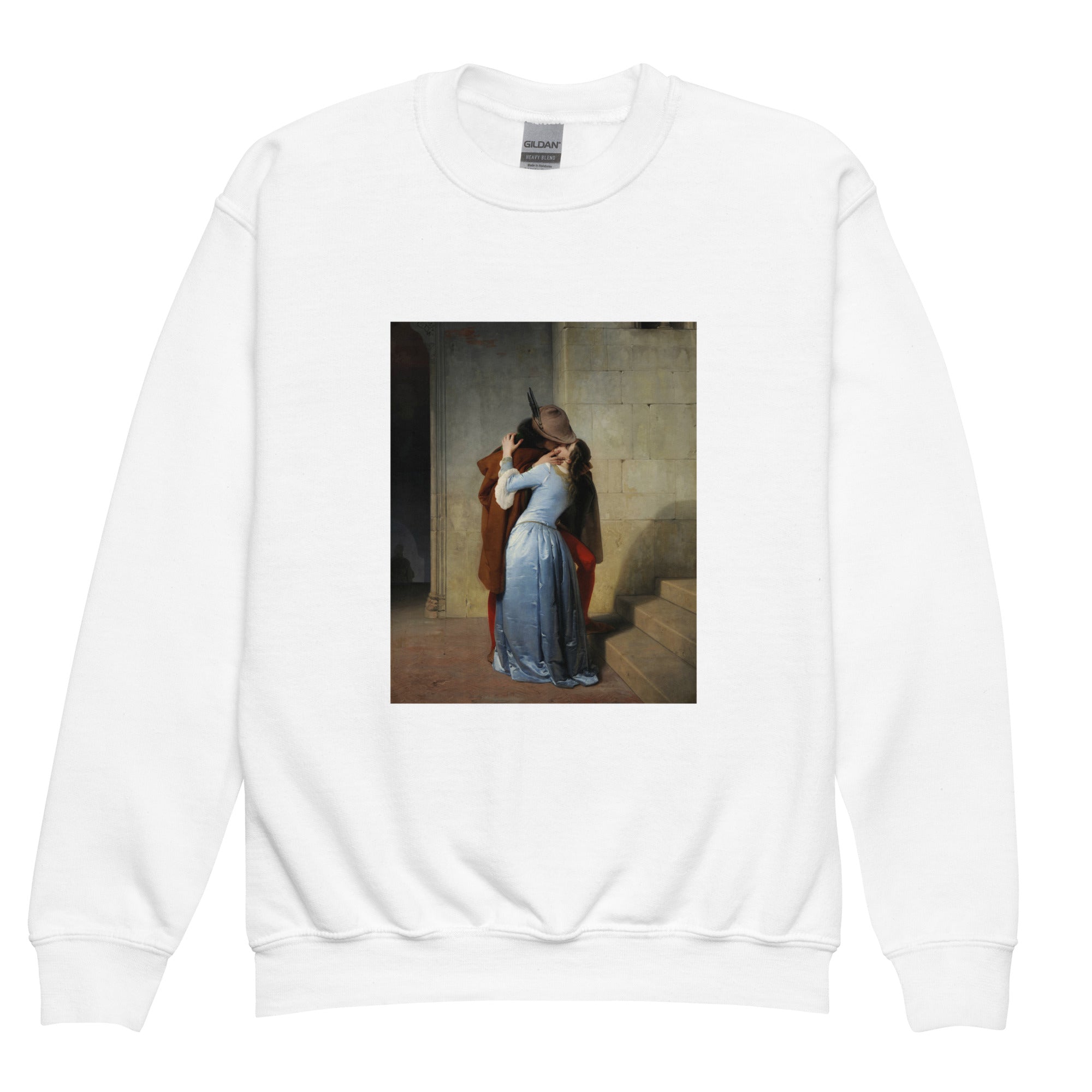 Francesco Hayez 'The Kiss' Famous Painting Crewneck Sweatshirt | Premium Youth Art Sweatshirt