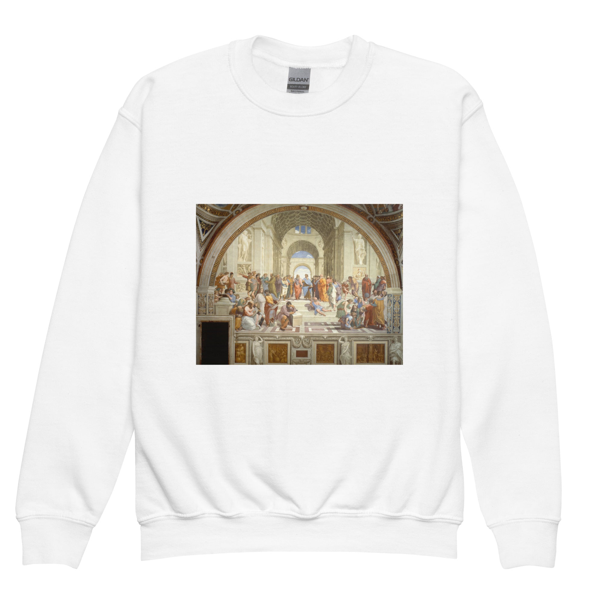 Raphael 'Die Schule von Athen' Berühmtes Gemälde Rundhals-Sweatshirt | Premium Jugend Kunst Sweatshirt