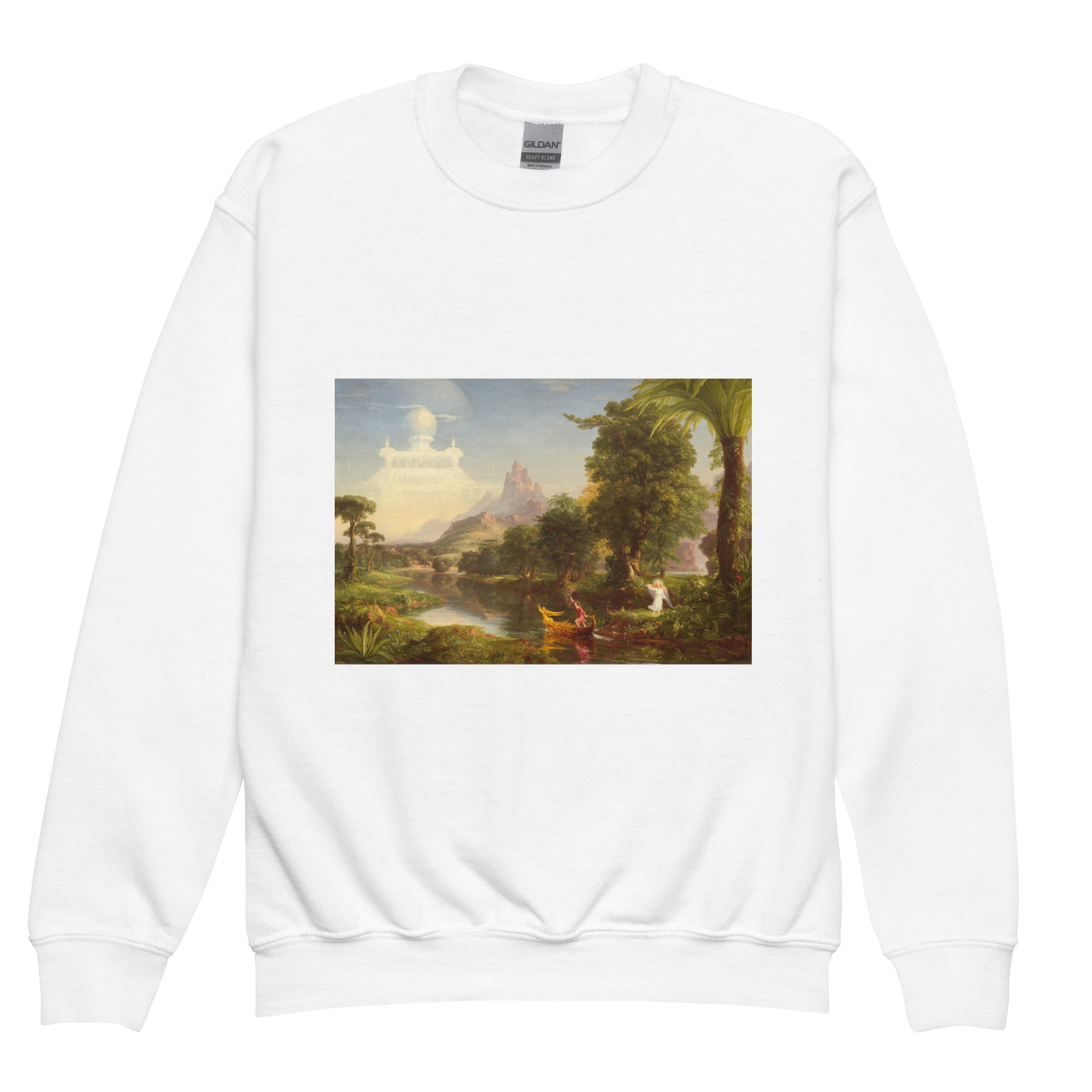 Thomas Cole 'The Voyage of Life: Youth' Famous Painting Crewneck Sweatshirt | Premium Youth Art Sweatshirt