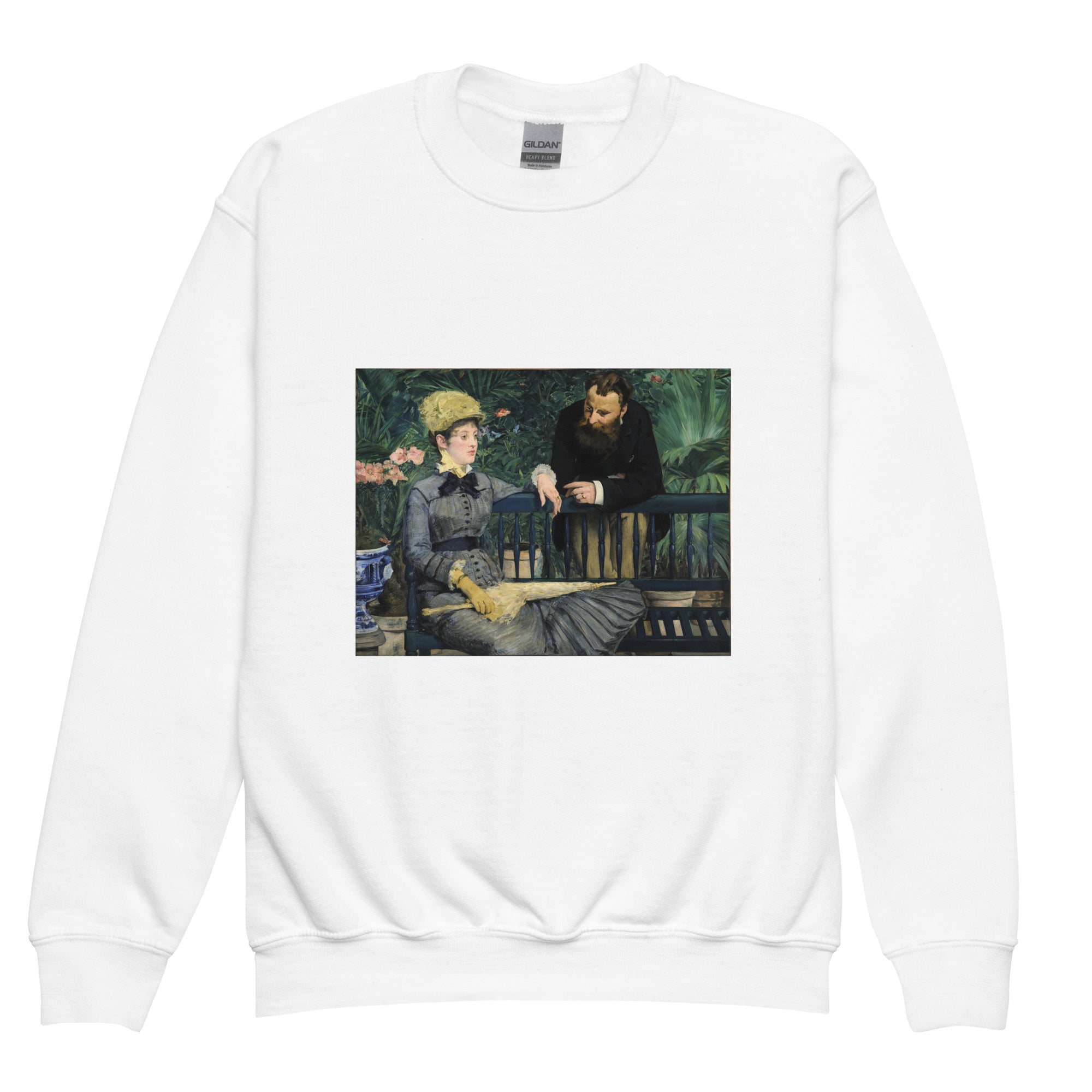 Édouard Manet 'In the Conservatory' Famous Painting Crewneck Sweatshirt | Premium Youth Art Sweatshirt