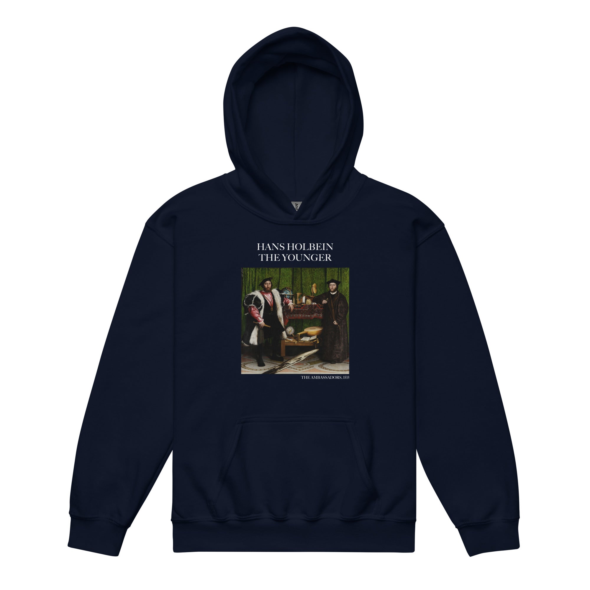 Hans Holbein the Younger 'The Ambassadors' Famous Painting Hoodie | Premium Youth Art Hoodie