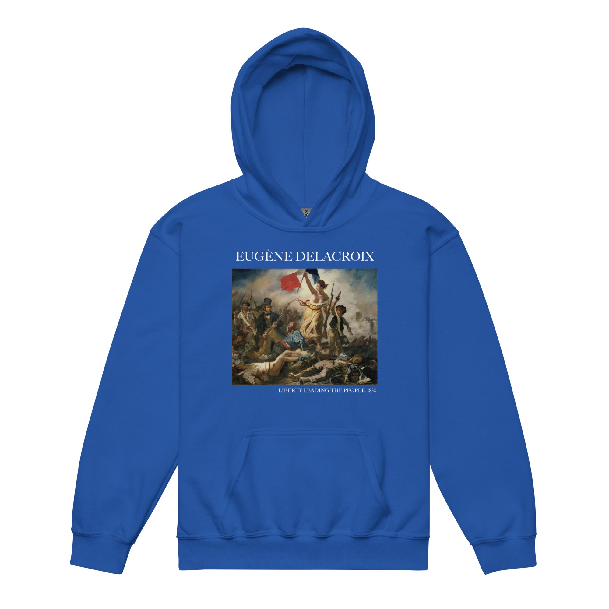 Eugène Delacroix 'Liberty Leading the People' Famous Painting Hoodie | Premium Youth Art Hoodie