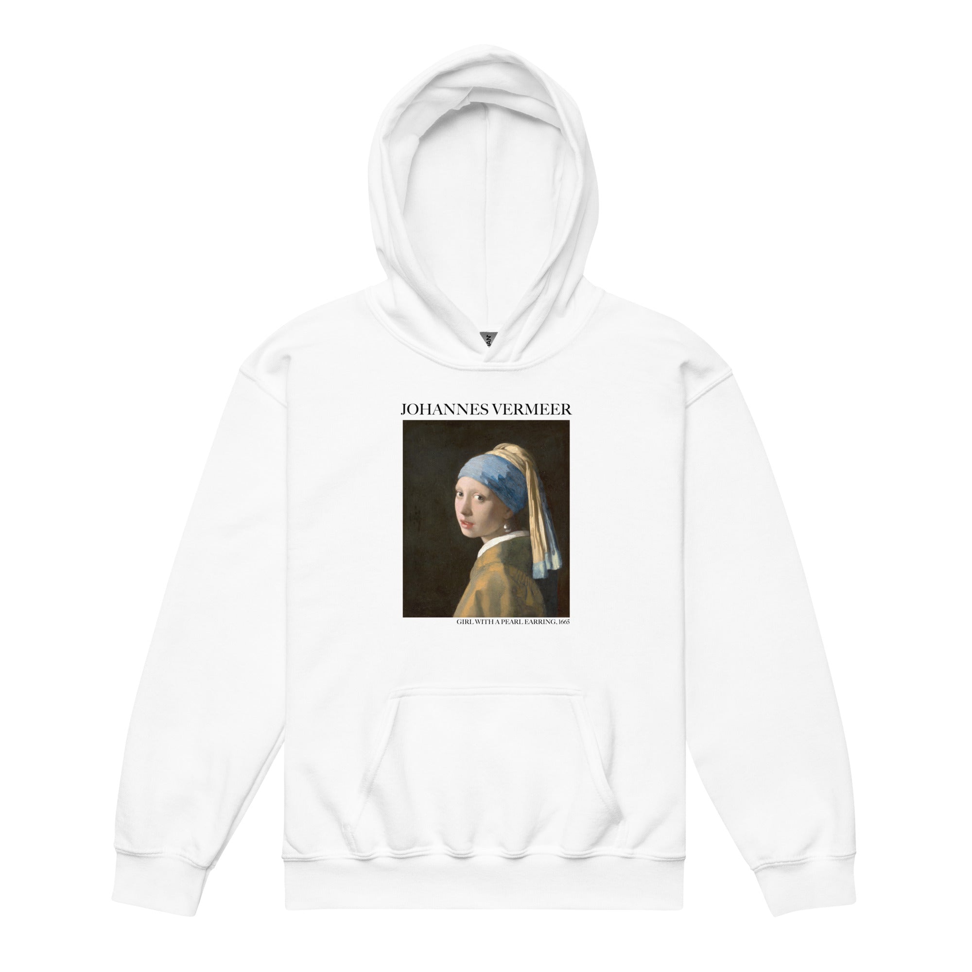 Johannes Vermeer 'Girl with a Pearl Earring' Famous Painting Hoodie | Premium Youth Art Hoodie